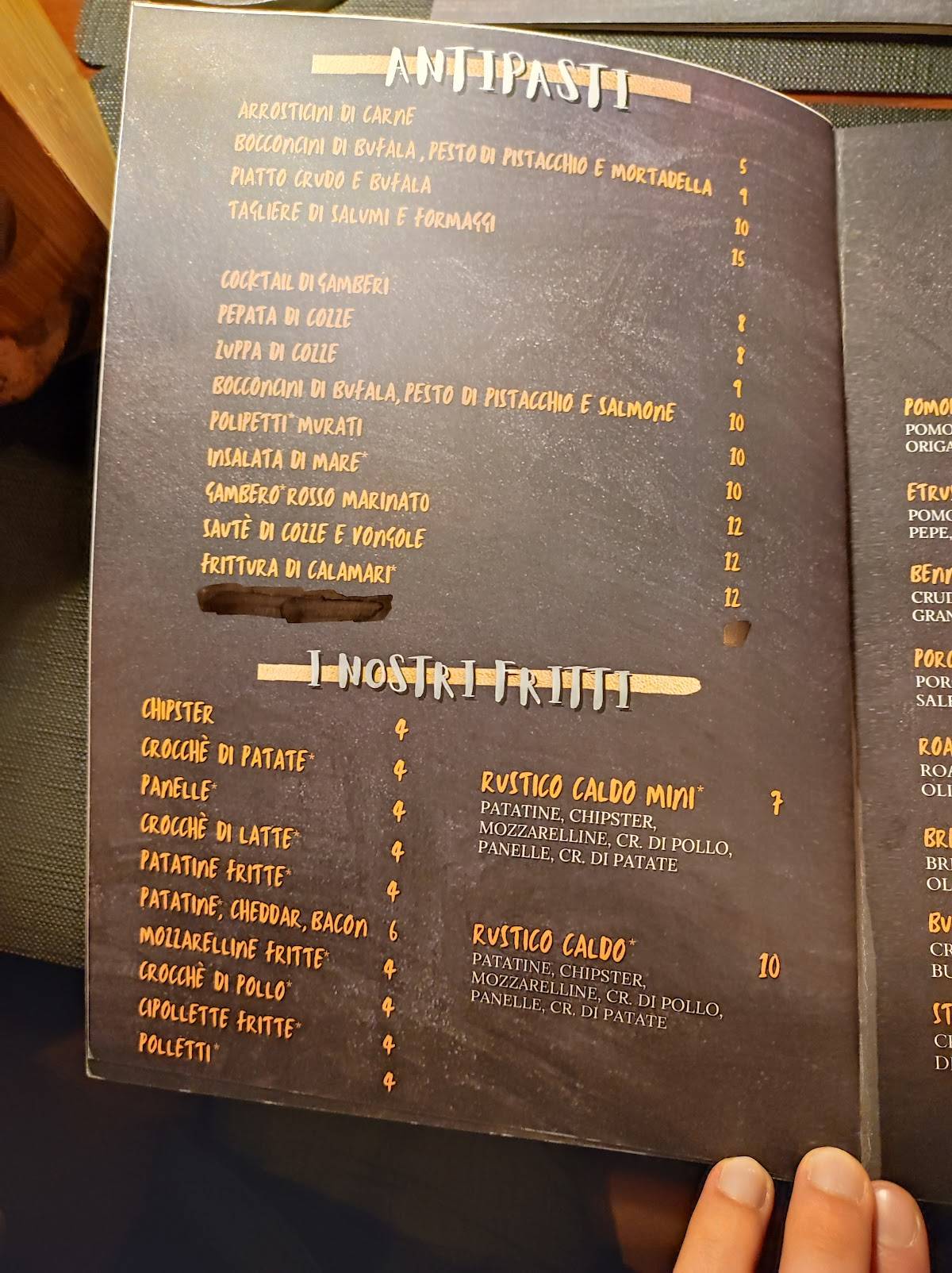 Menu di Maracanà pub 