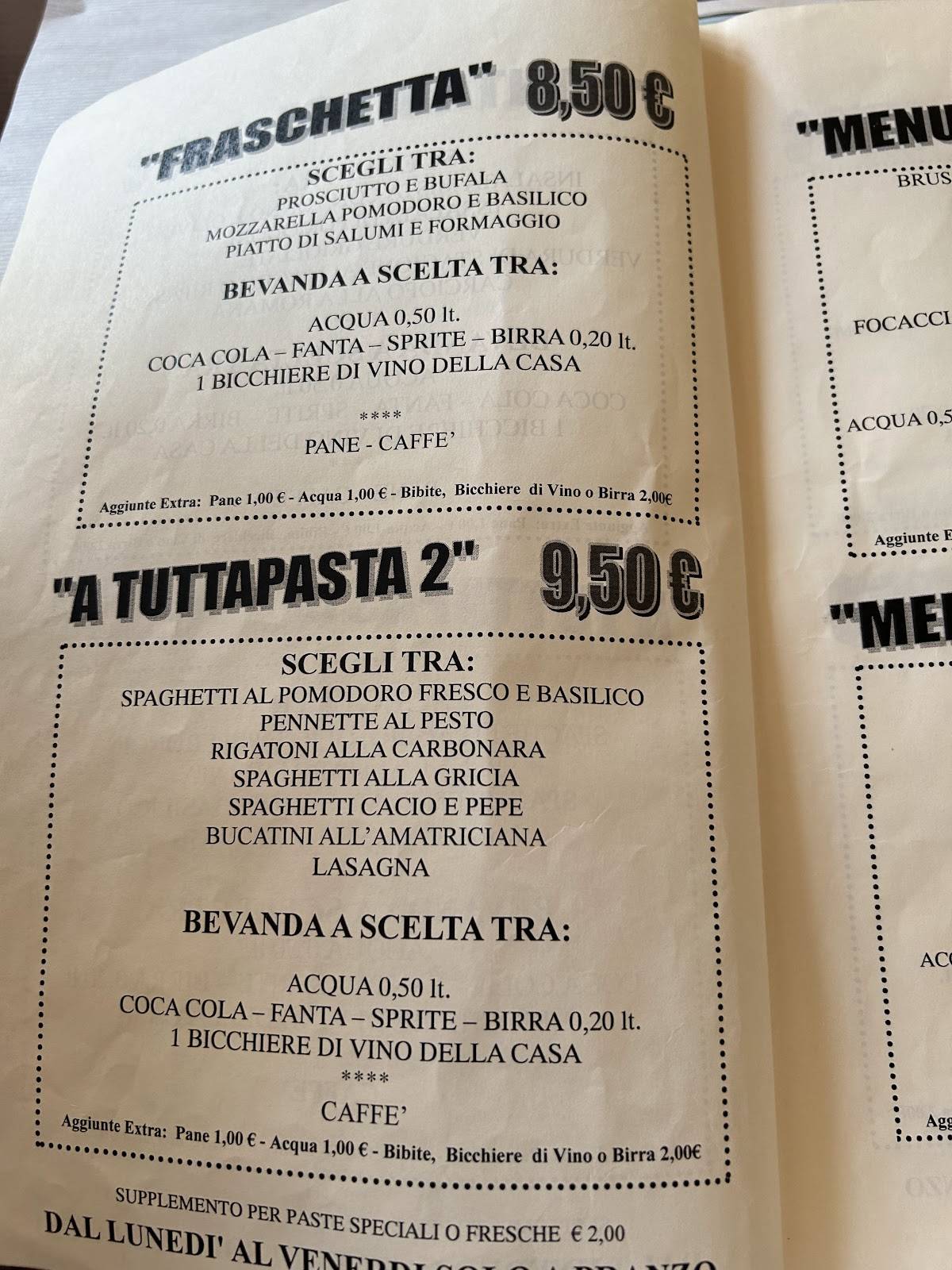 Menu di Ristorante Mercato 8 