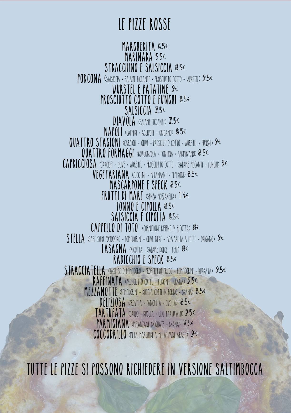 Menu di Ristorante Pizzeria Capri 