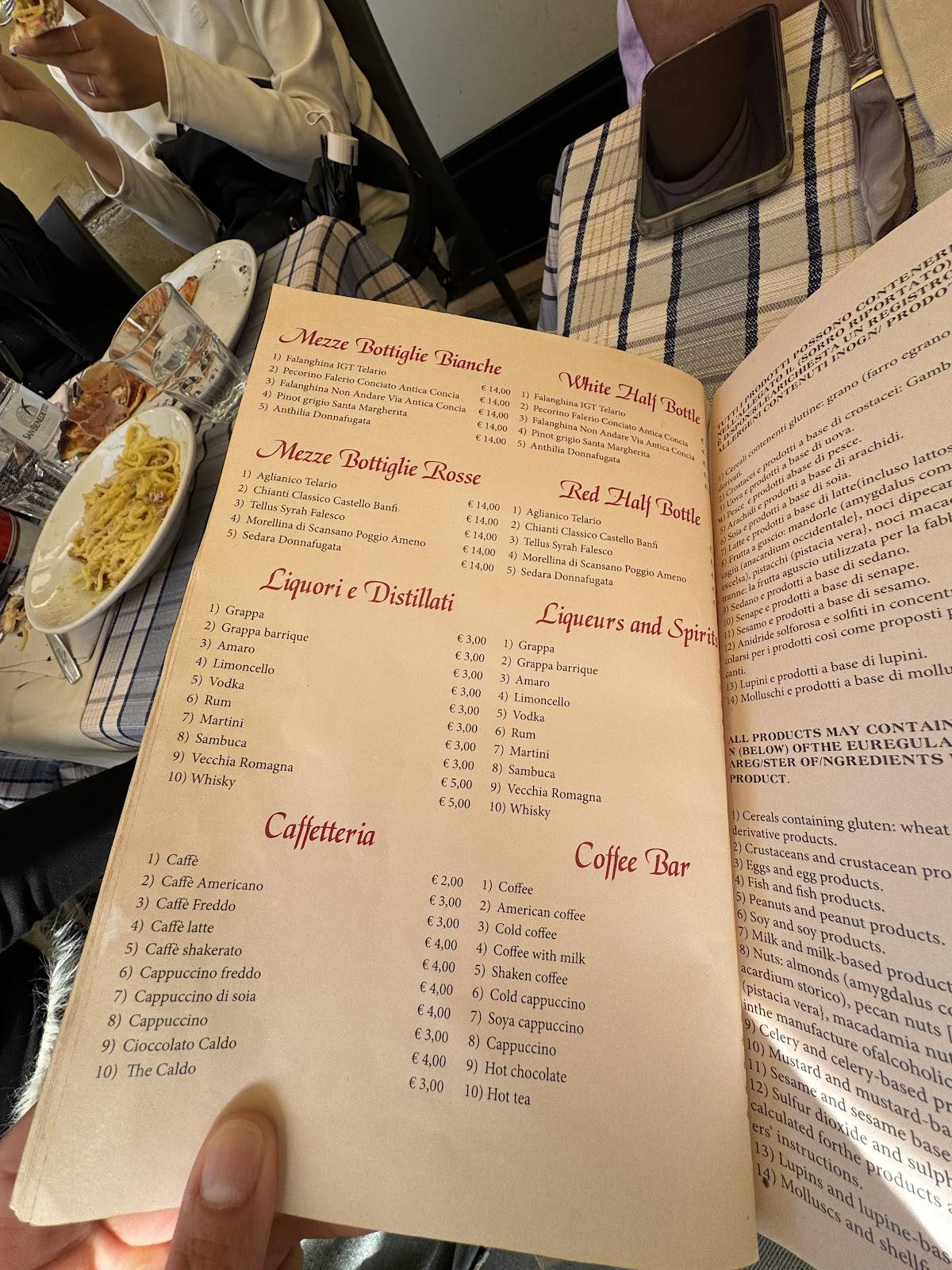 Menu de Ristorante Pizzeria Castello