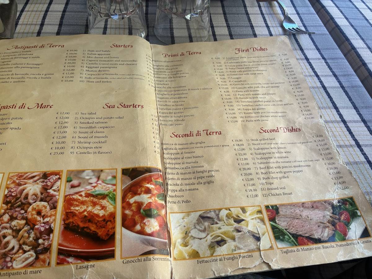 Menu de Ristorante Pizzeria Castello