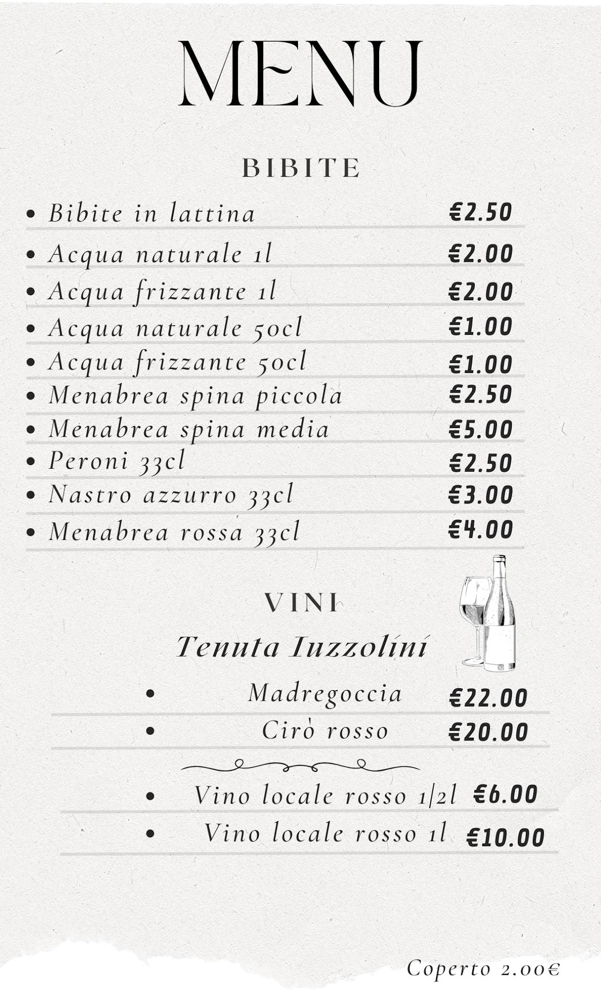 Menu di Ristorante Pizzeria Cristian 
