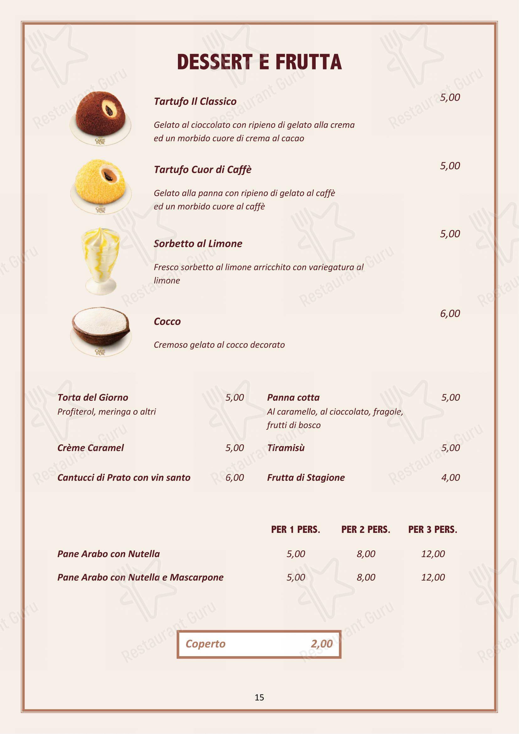 Menu per Ristorante Pizzeria Da Foffo in Signa