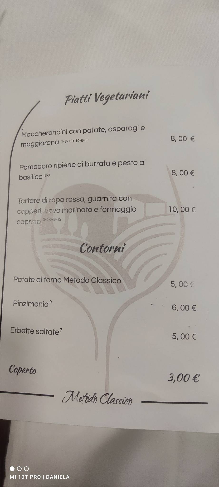 Menu di Ristorante Pizzeria Due noci 