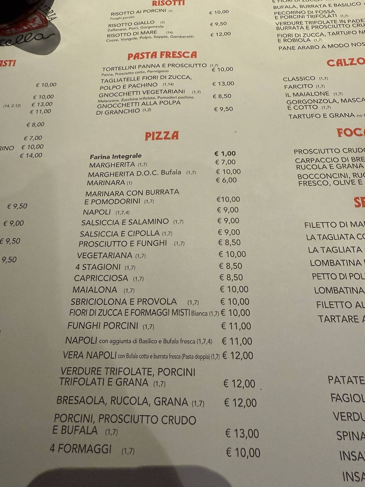 Menu di Ristorante Pizzeria Fiorella 