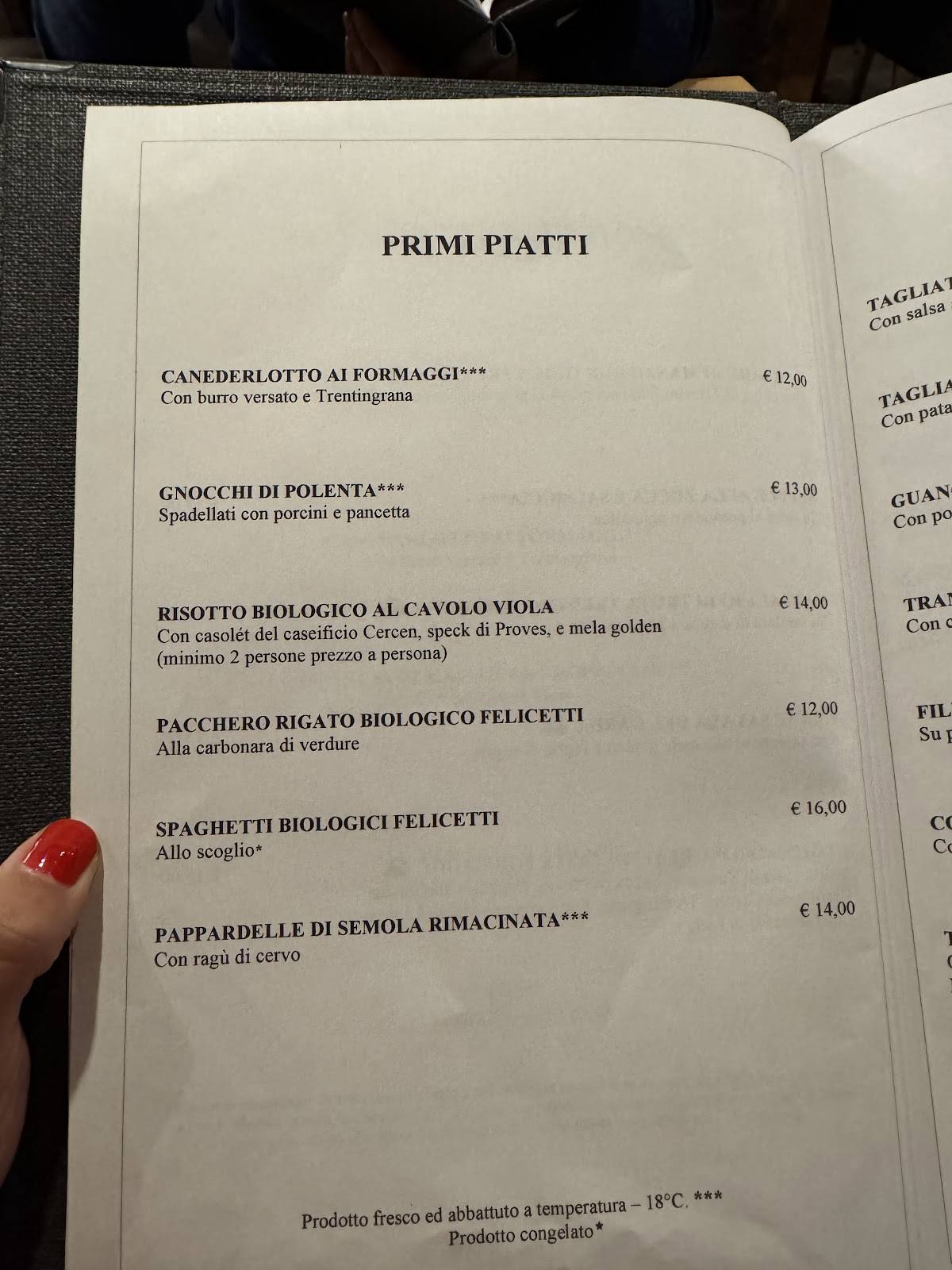 Menu di Ristorante Pizzeria Giardino 