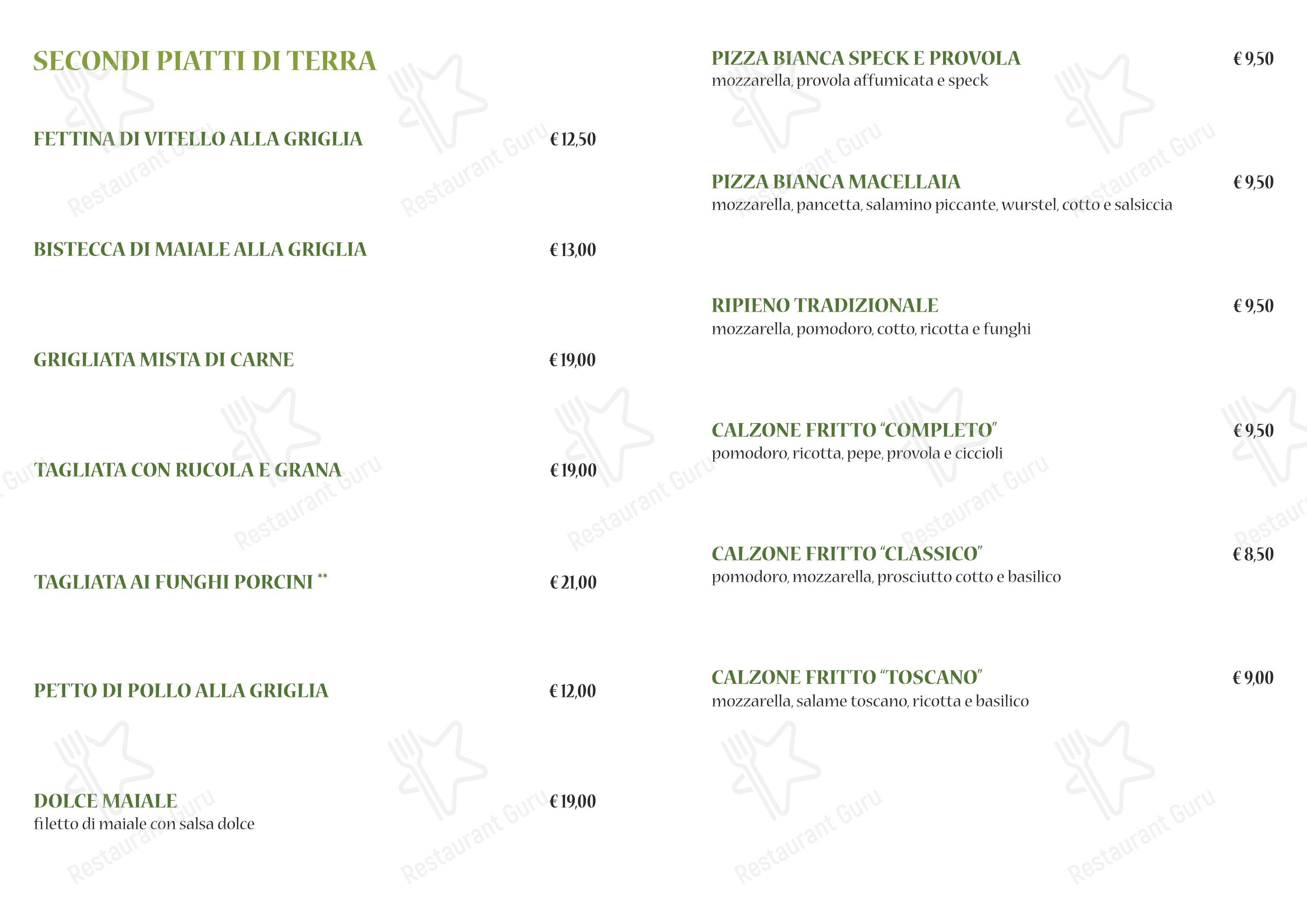 Menu di Ristorante Pizzeria Il Torrione - Menu