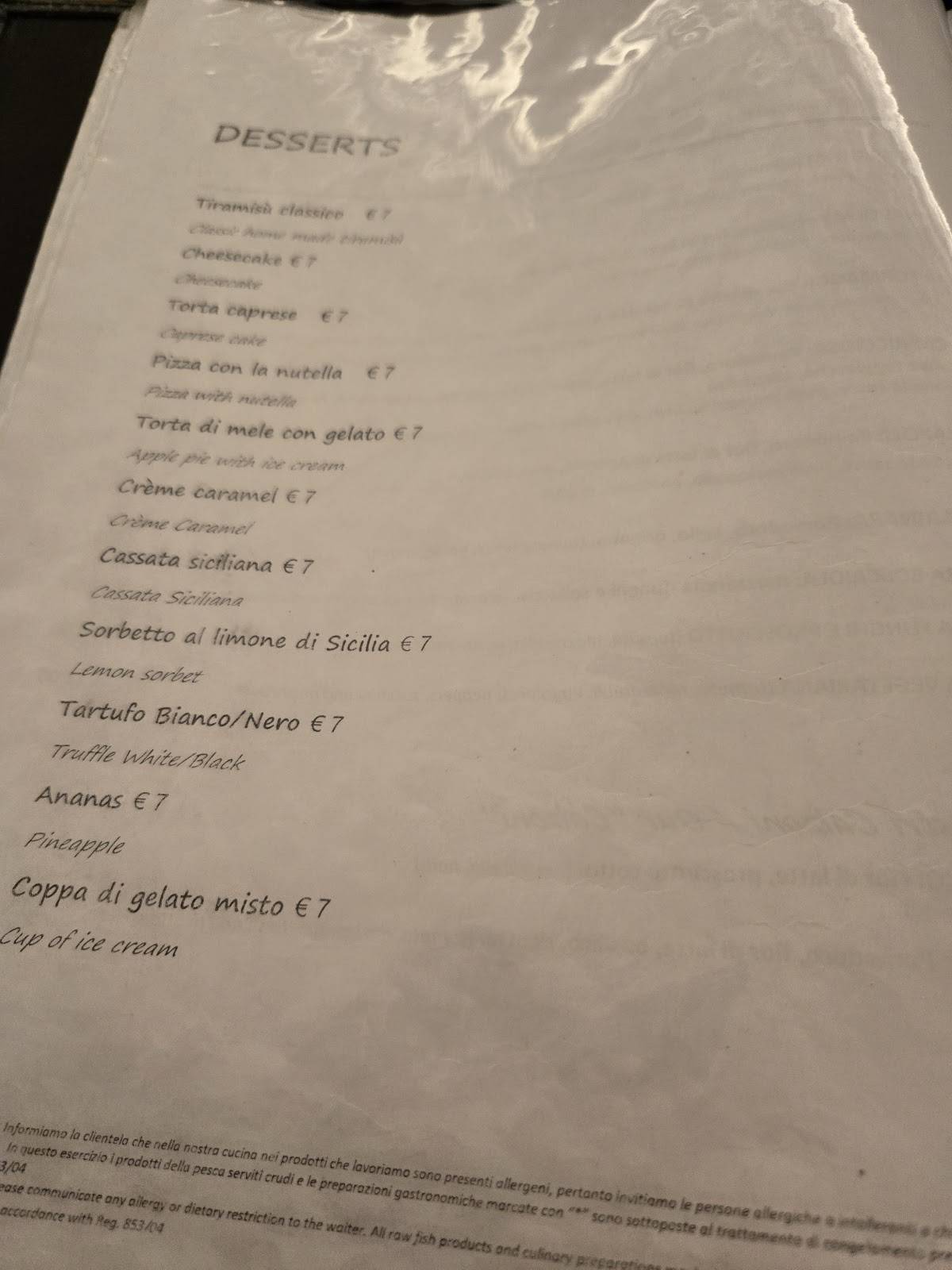 Menu di Ristorante Pizzeria La Cucina Nazionale 