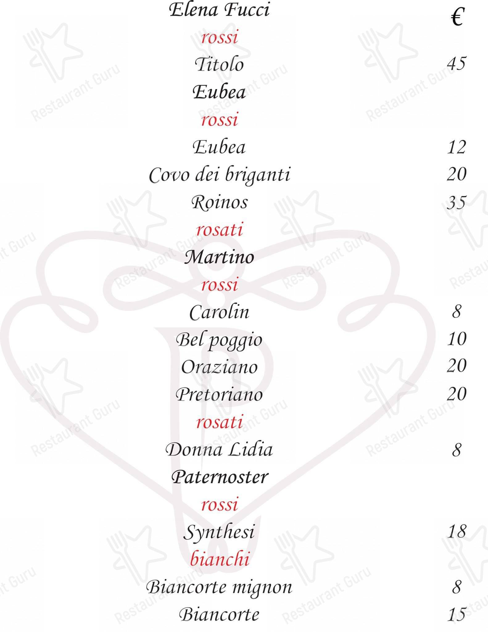 Menu di Ristorante Pizzeria La Pergola - pasti e bevande