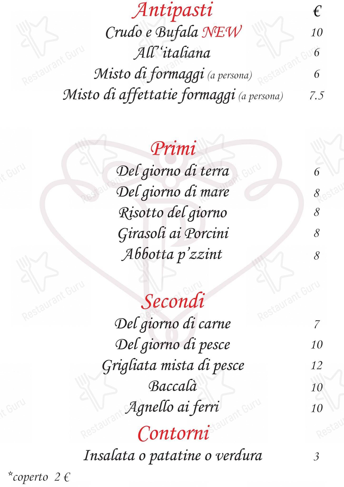 Guarda il menu di Ristorante Pizzeria La Pergola