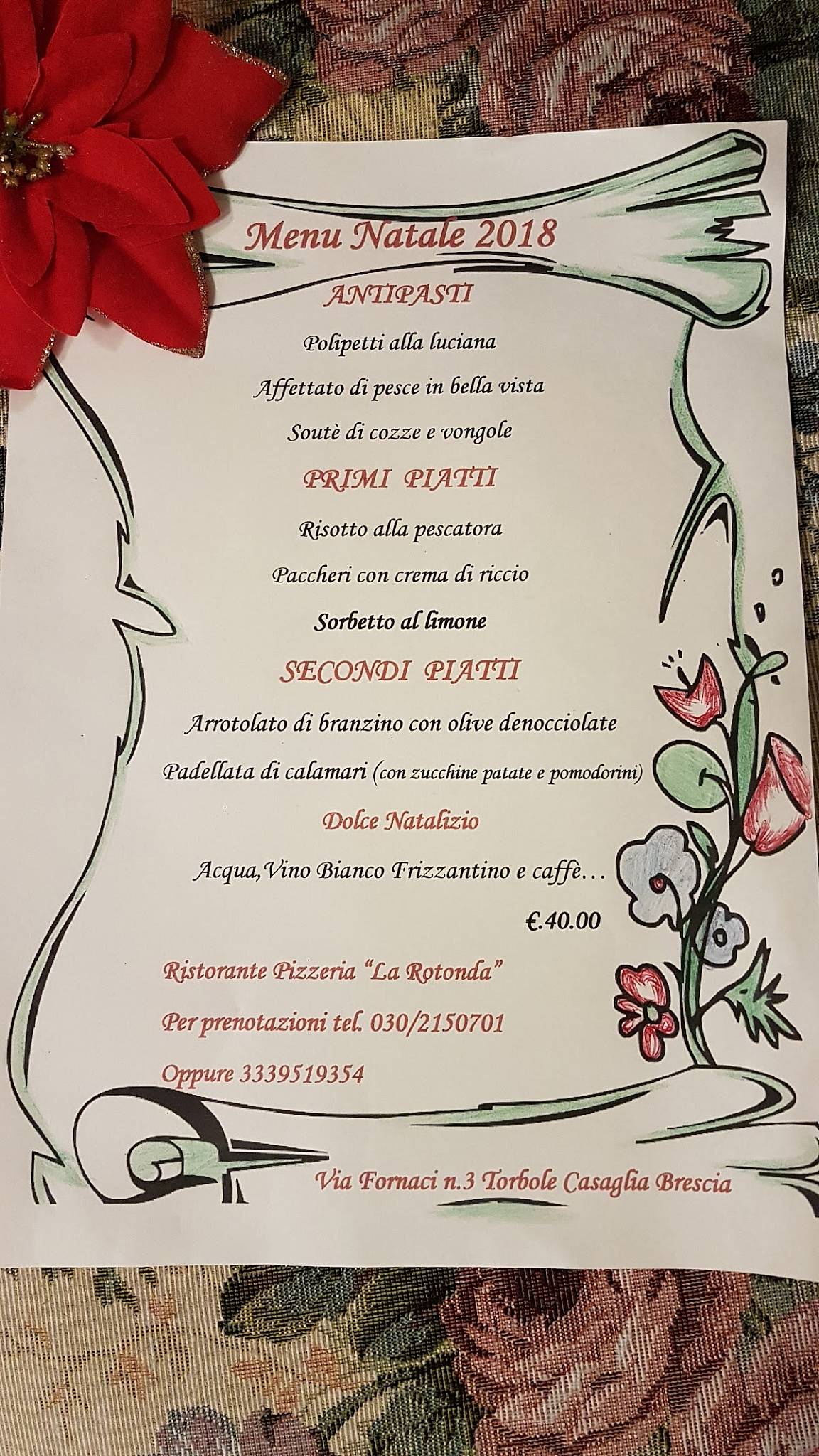 Menu di Ristorante Pizzeria "La Rotonda" di Carrano Rosa 