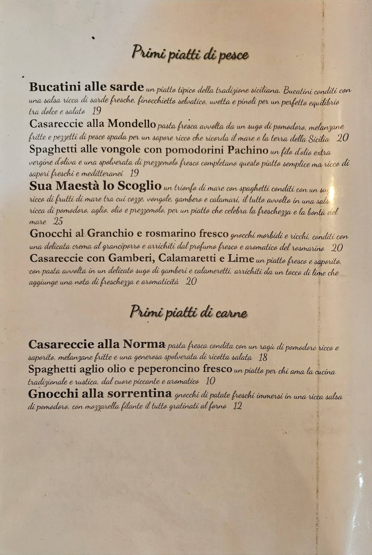 Menu di Ristorante Pizzeria Maga Magò 
