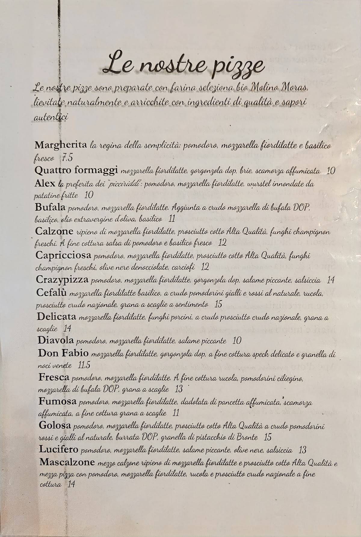 Menu di Ristorante Pizzeria Maga Magò 