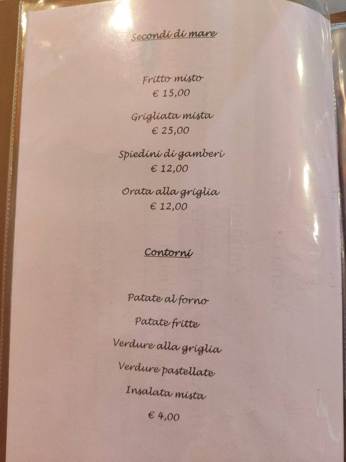 Menu di Ristorante Pizzeria Punto Uno 