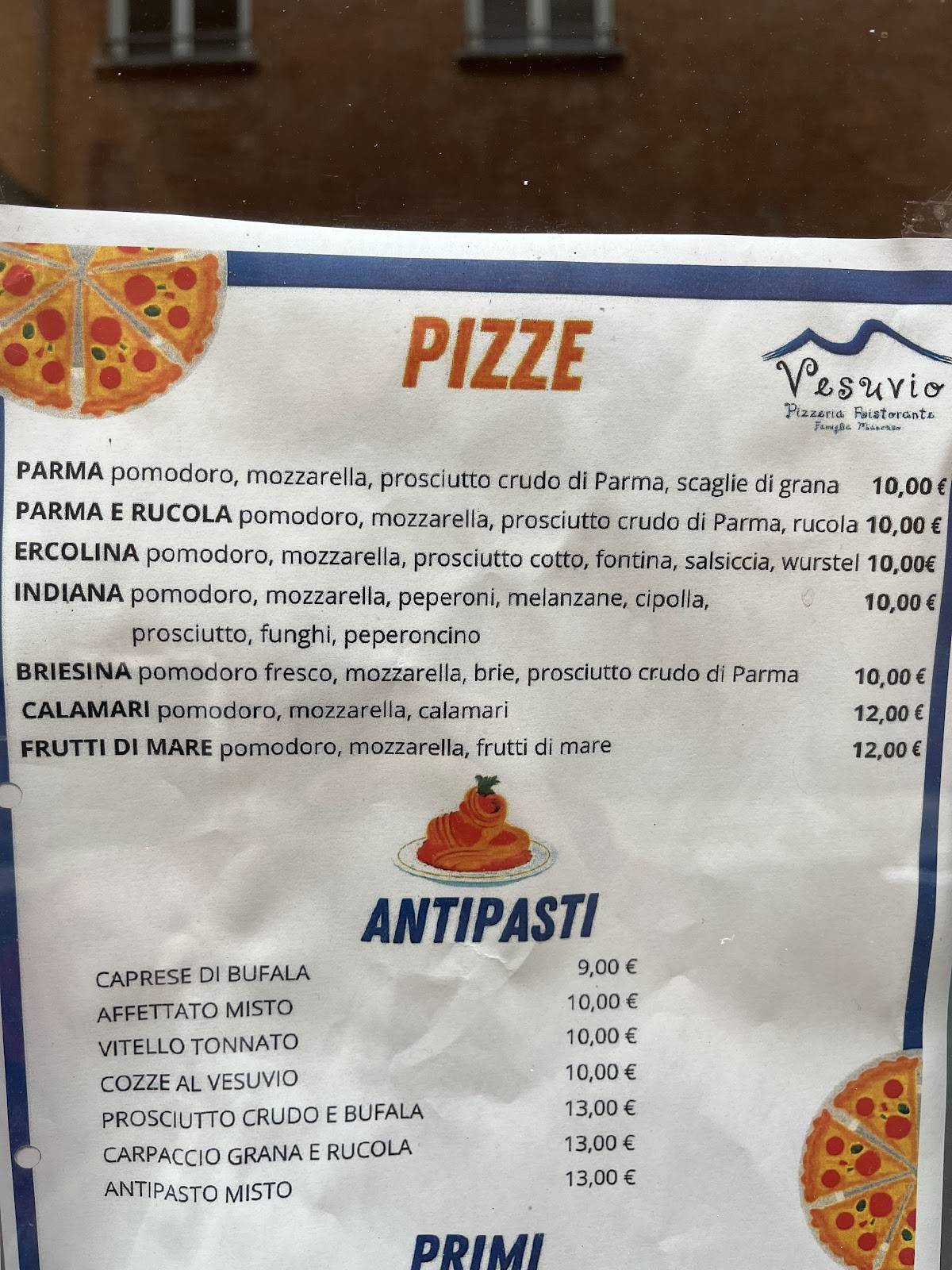 Menu di Ristorante Pizzeria Vesuvio 