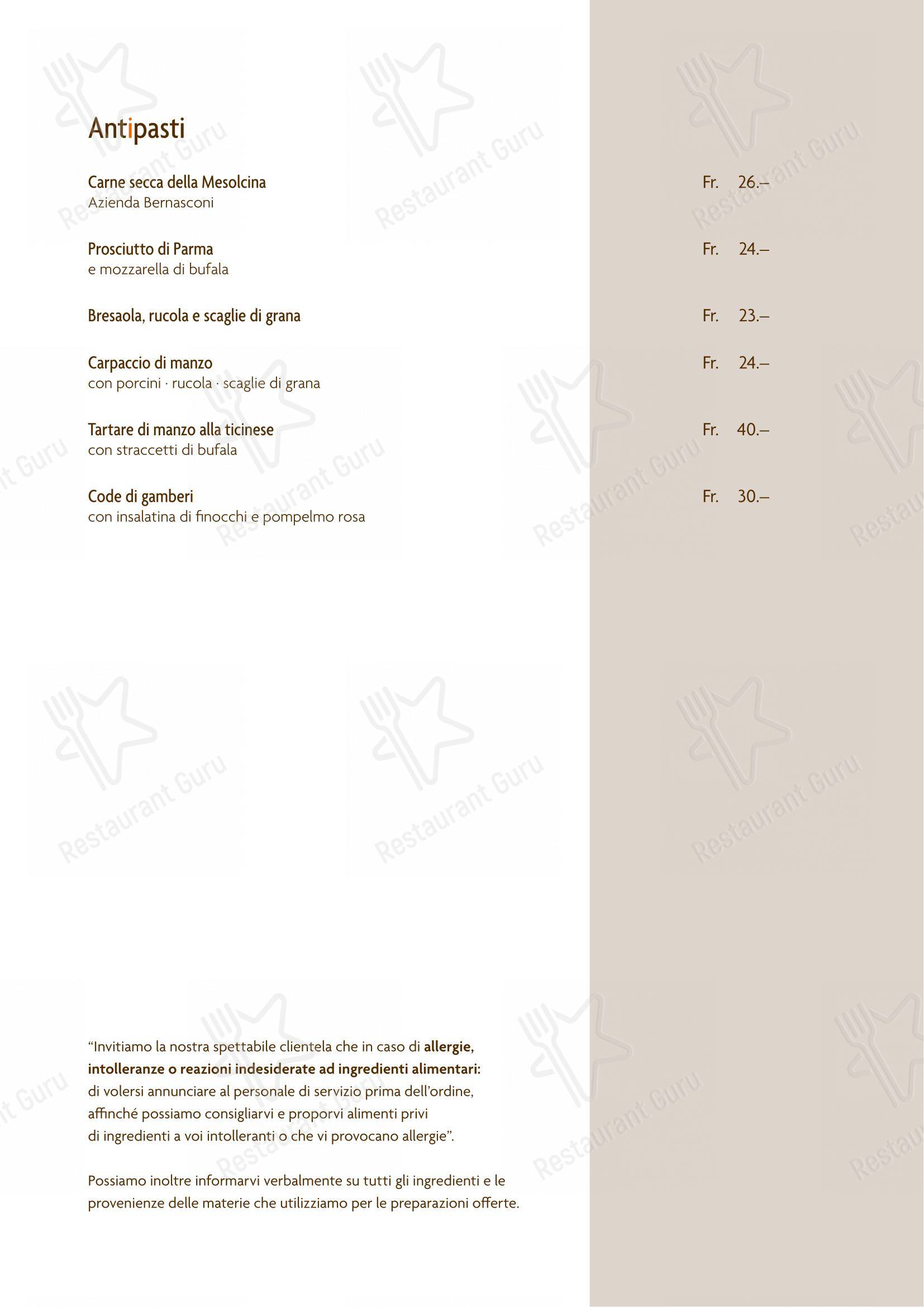 Menu di Prisma - Menu