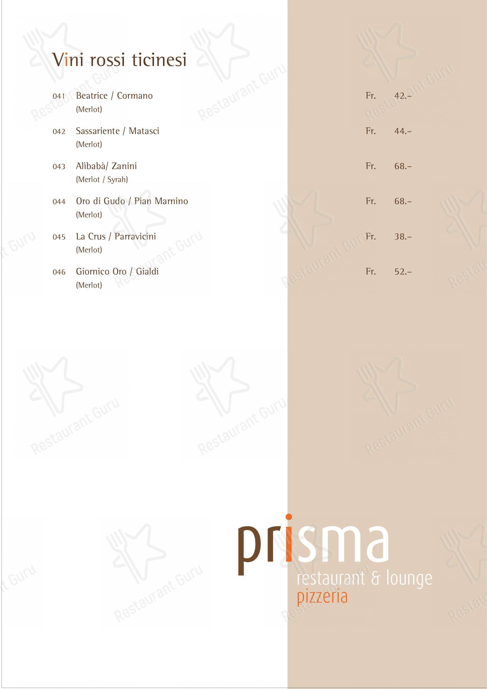 Menu di Prisma - Основное меню