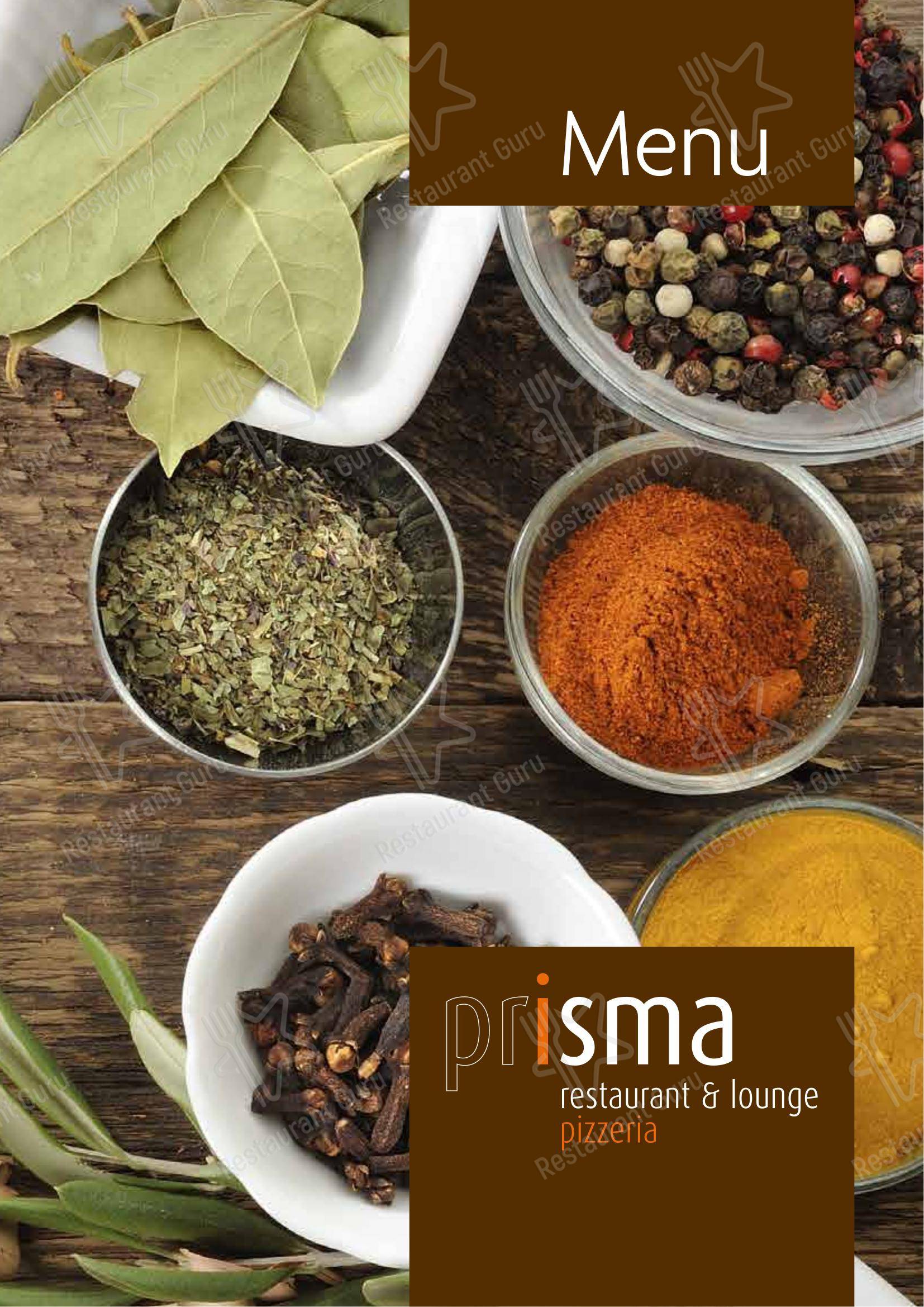 Menu per Prisma ristorante