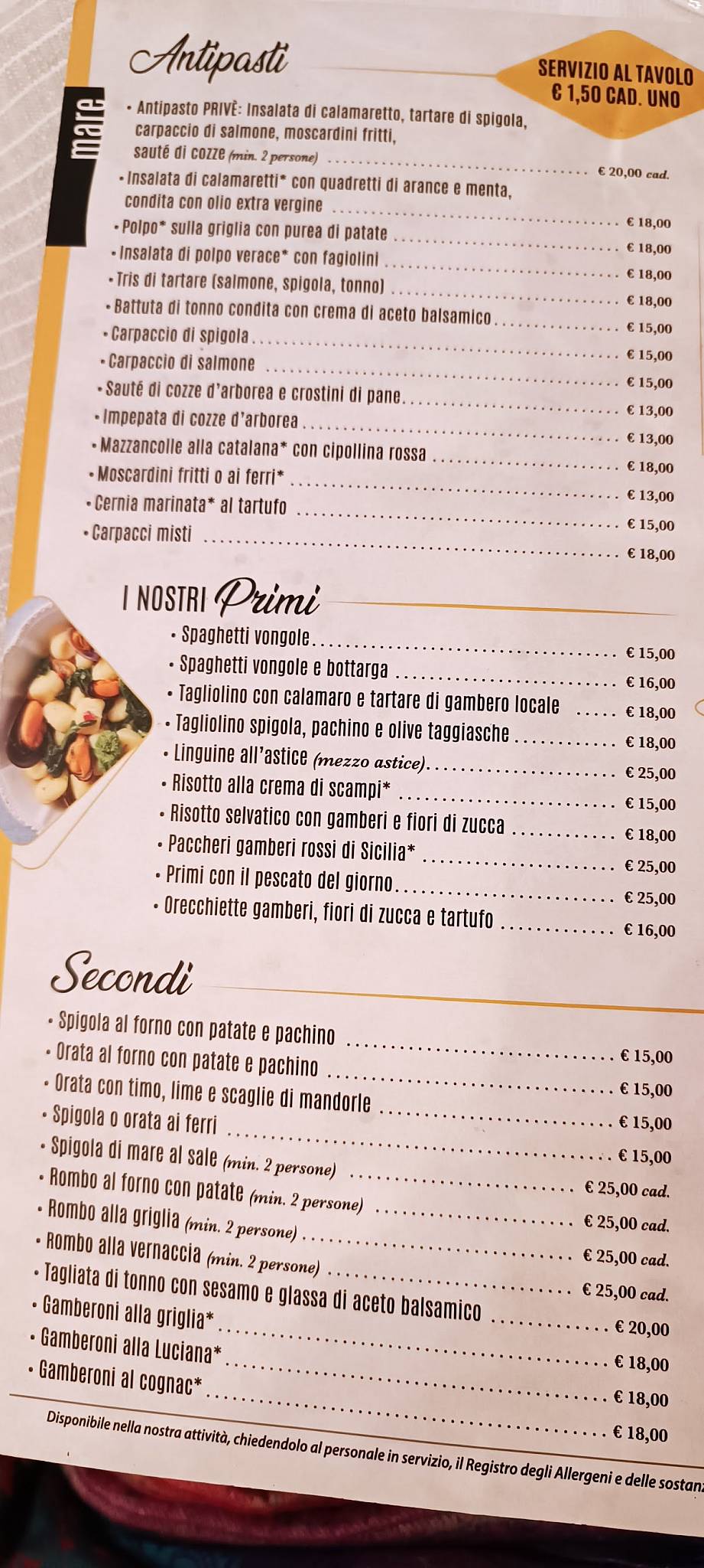 Menu di Ristorante Sa Tanca 