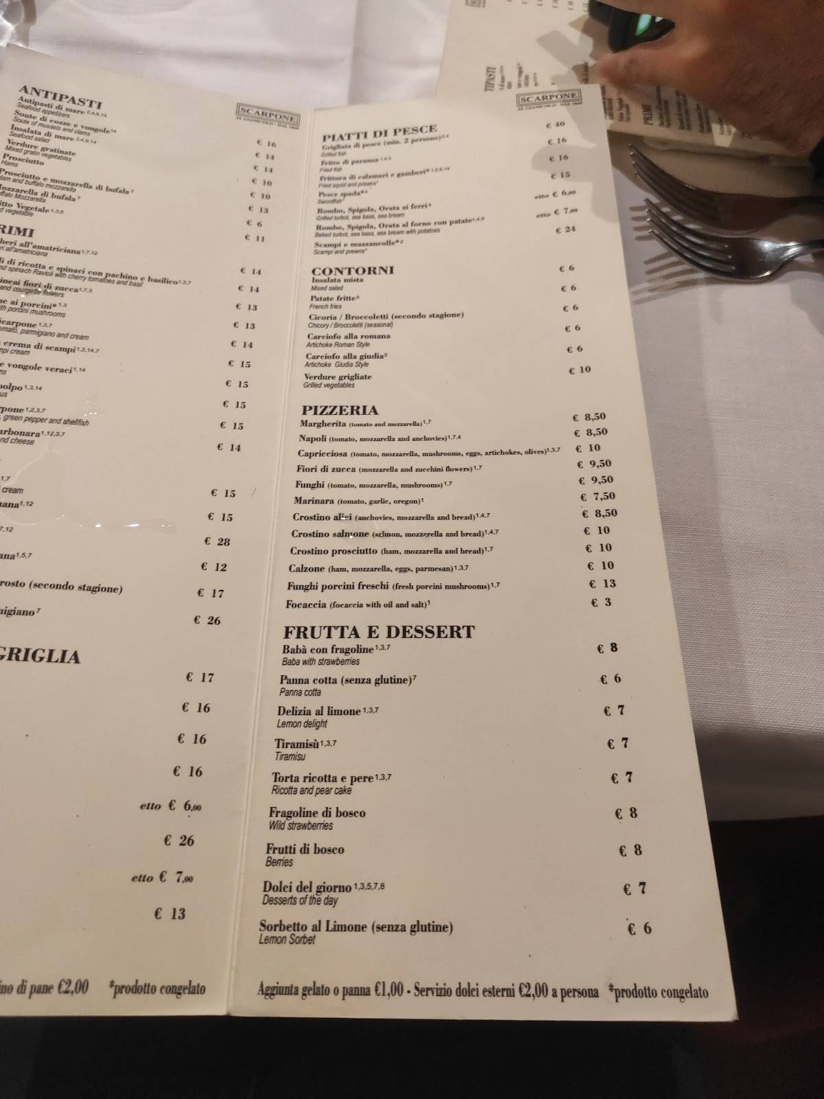 Menu di Ristorante Scarpone 