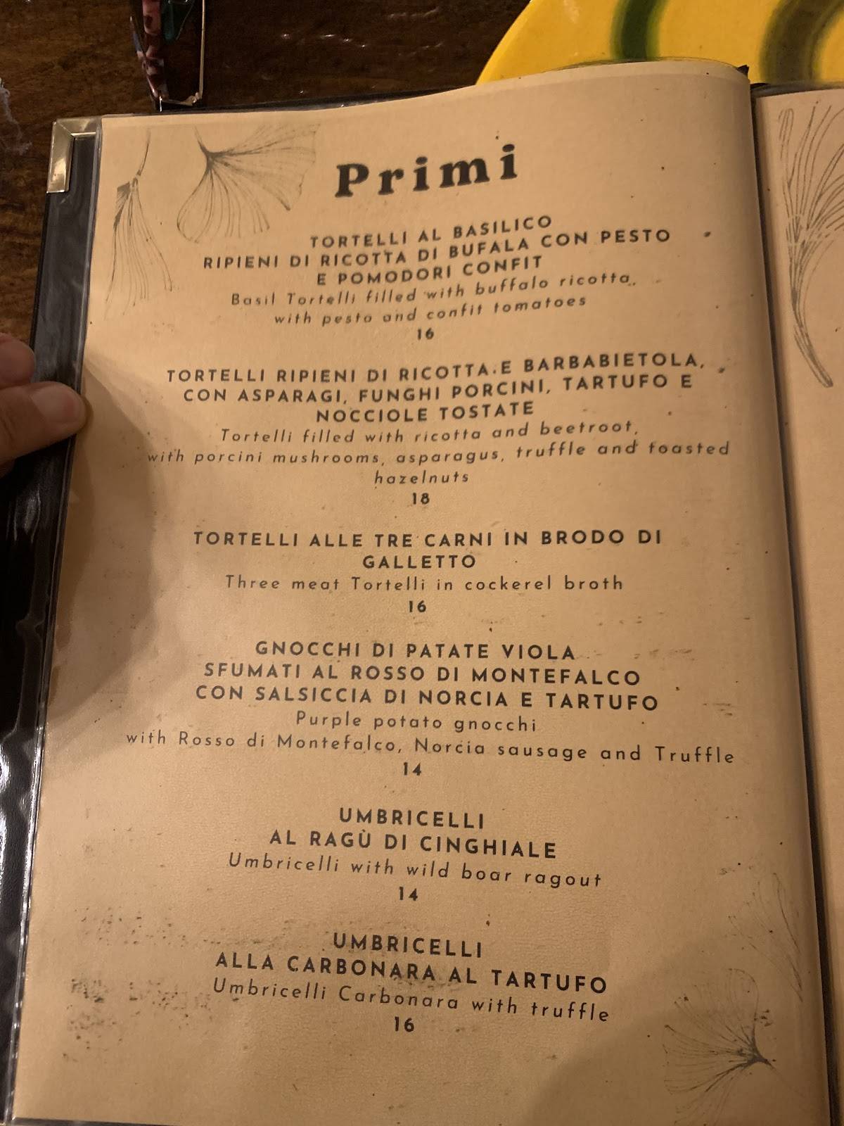 Menu di Ristorante Settimo Sigillo 