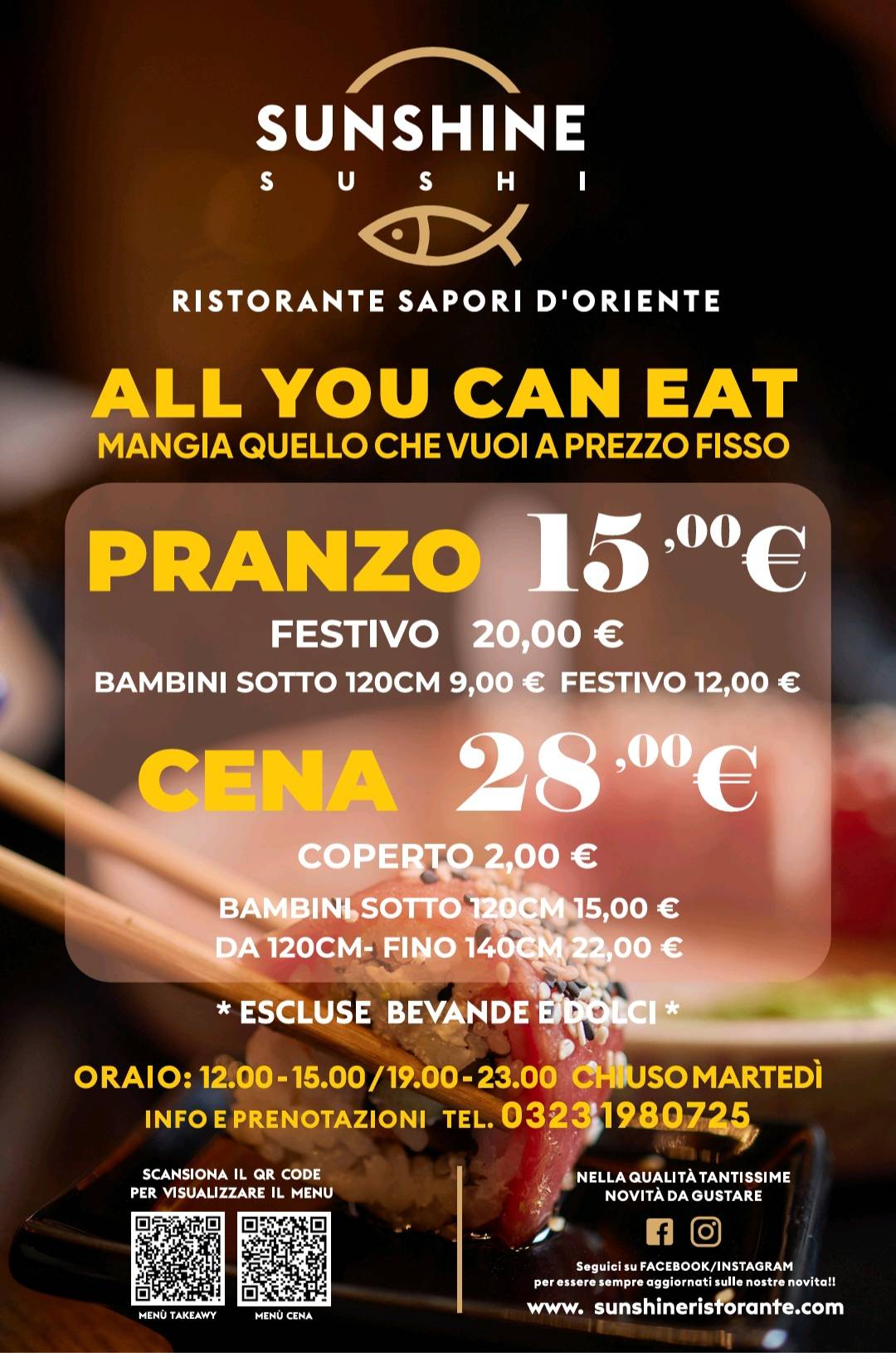 Menu di Ristorante Sunshine 