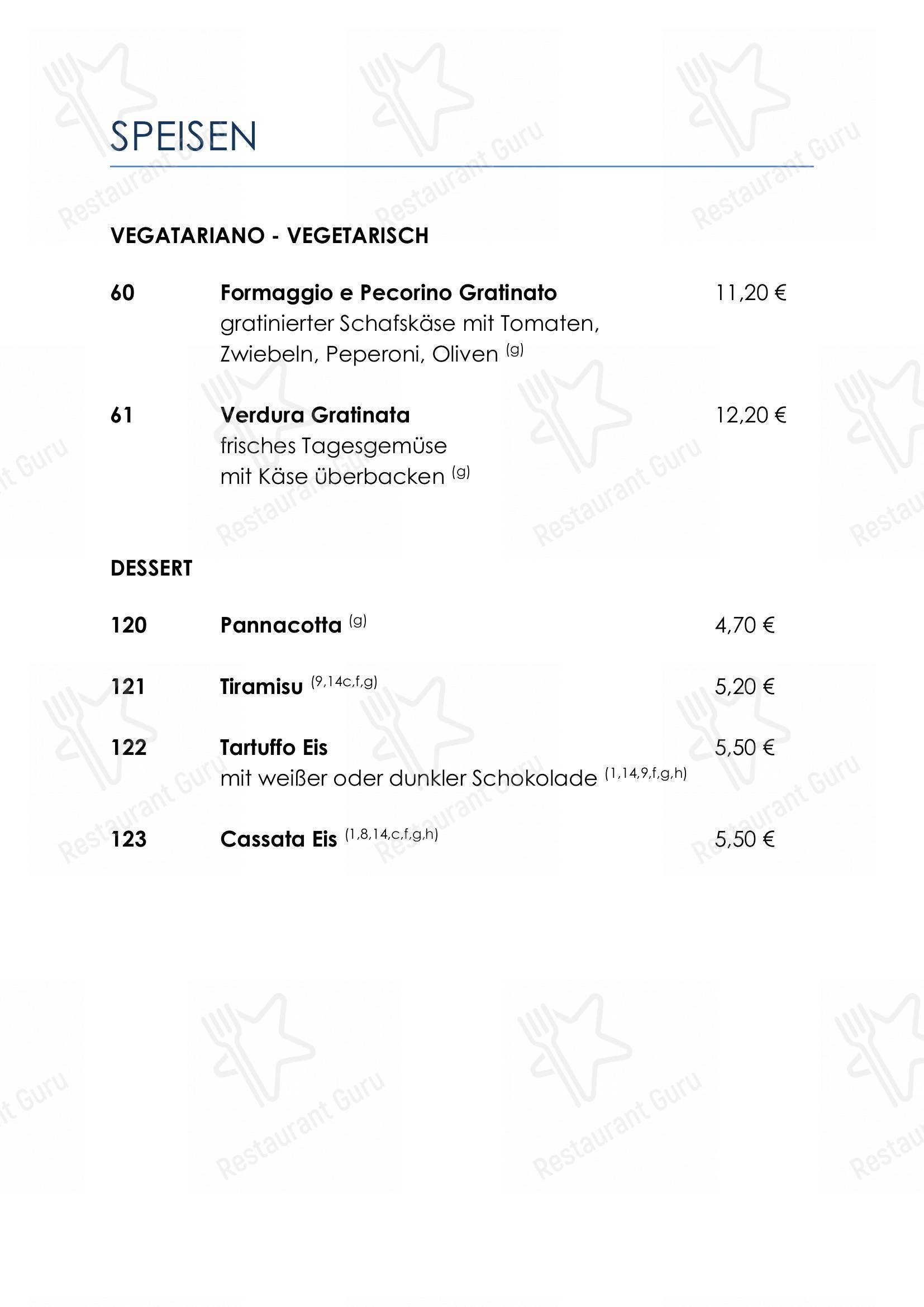 Menu pour Ristorante Toscanini - Menu bar