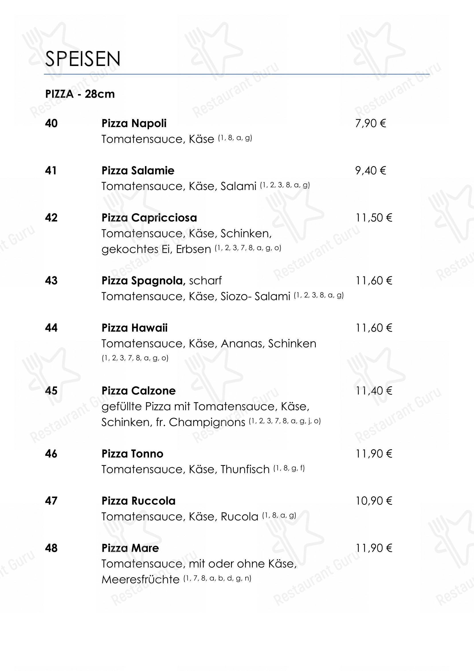 Menu pour Ristorante Toscanini dans Hanovre