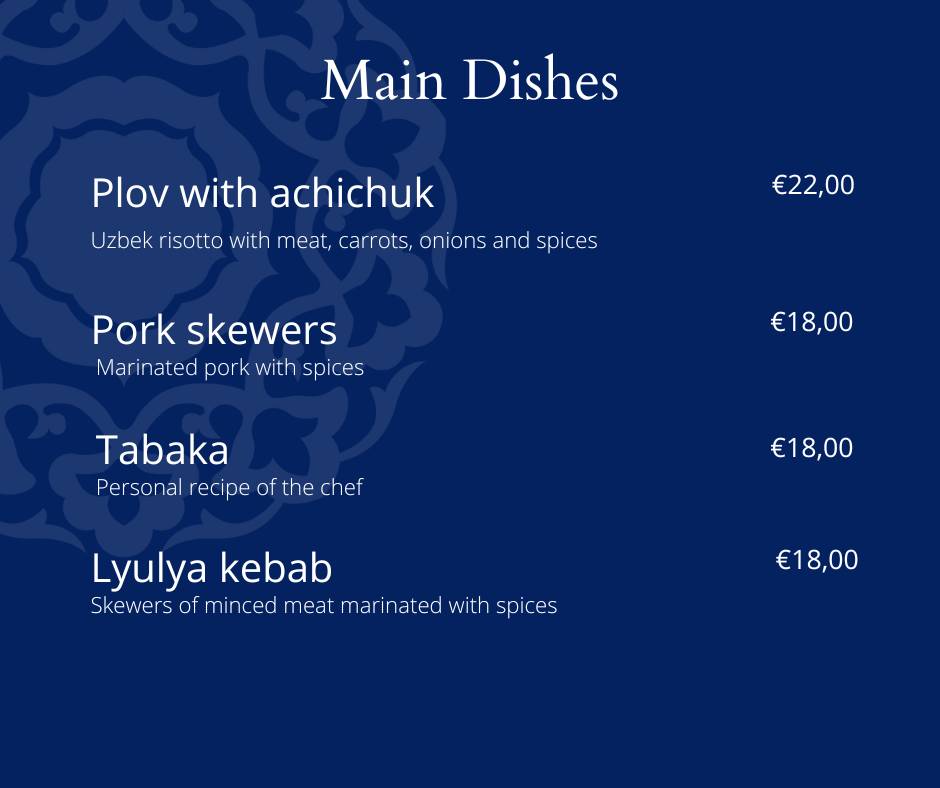 Menu di Uzbek 