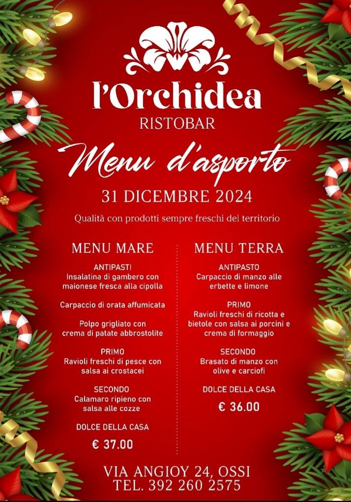 Menu di Ristorante bar orchidea 