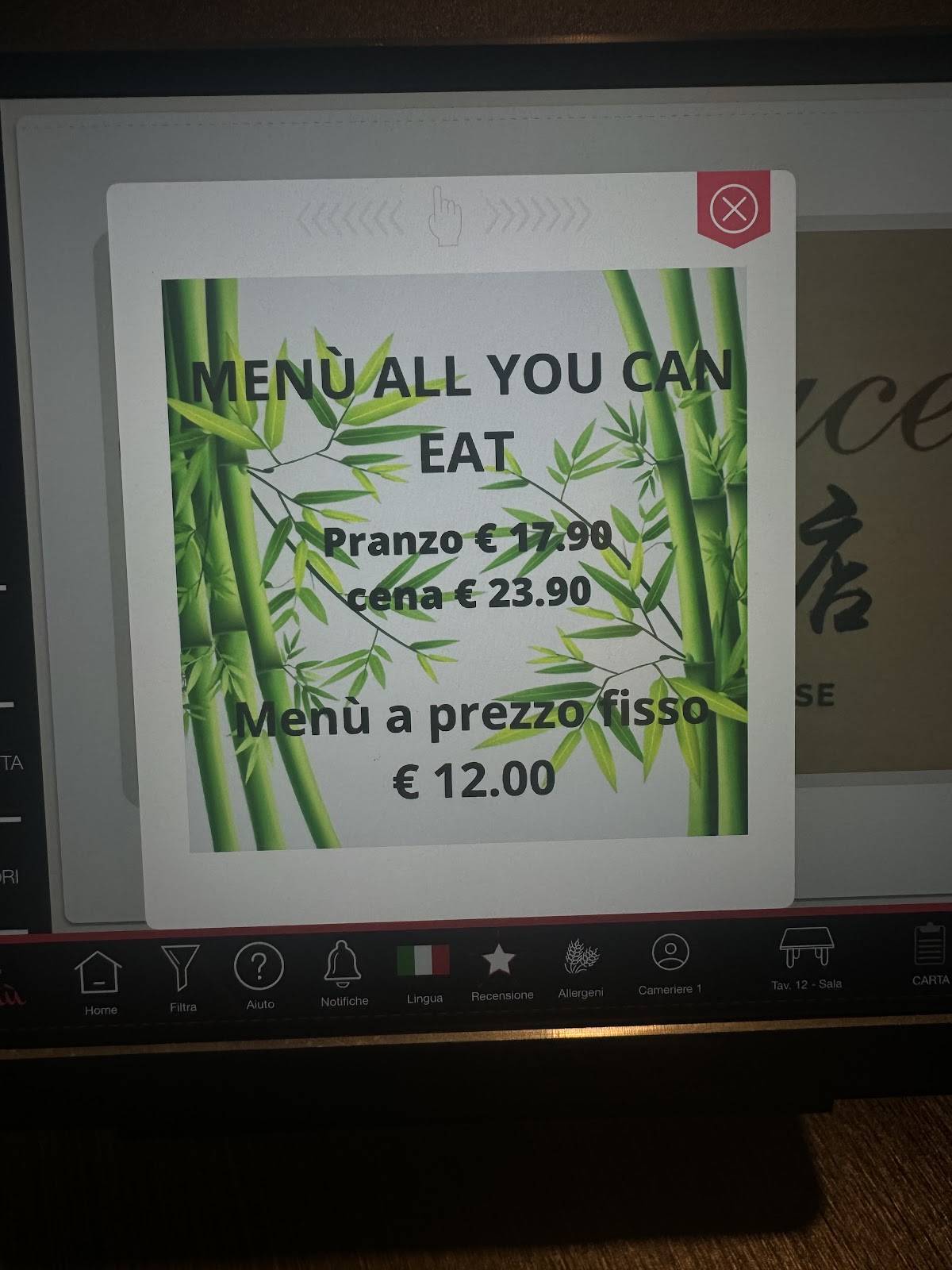 Menu di Ristorante cinese giapponese La luce 