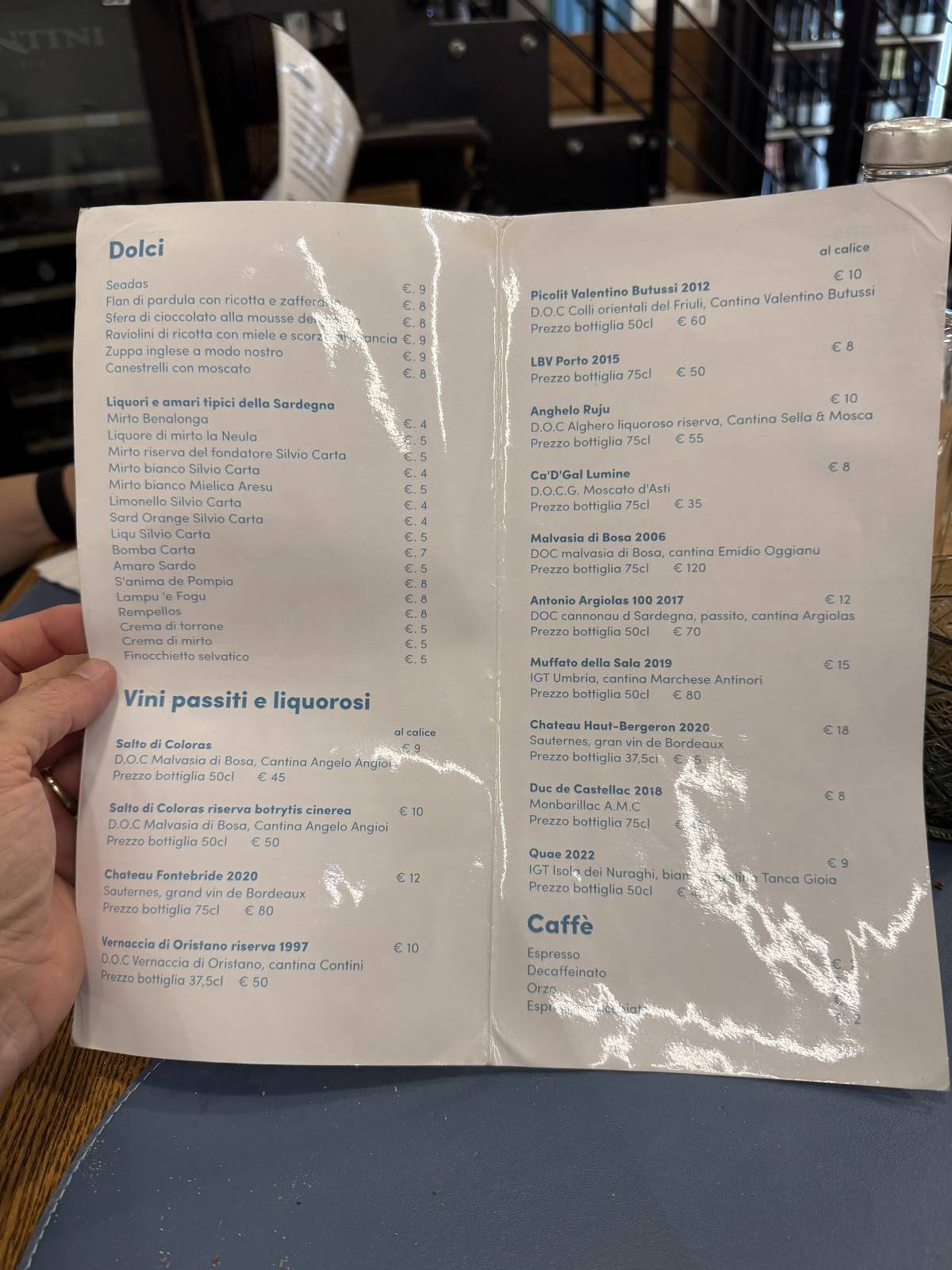 Menu di Ristorante da Andrea al Cavallera 