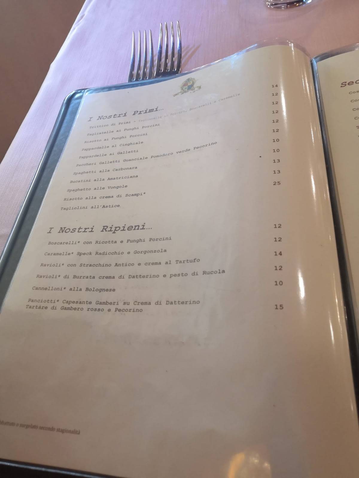 Menu di Ristorante da Baffone 
