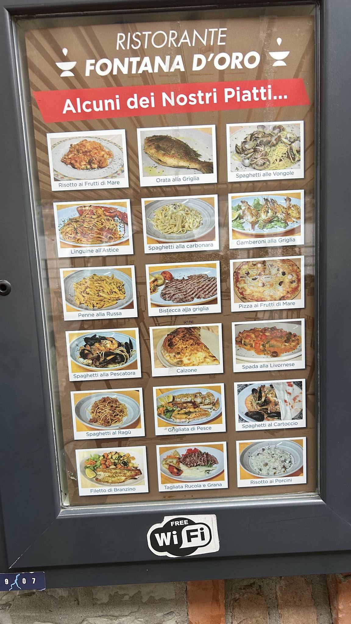 Menu di Ristorante e Pizzeria Fontana D'Oro 