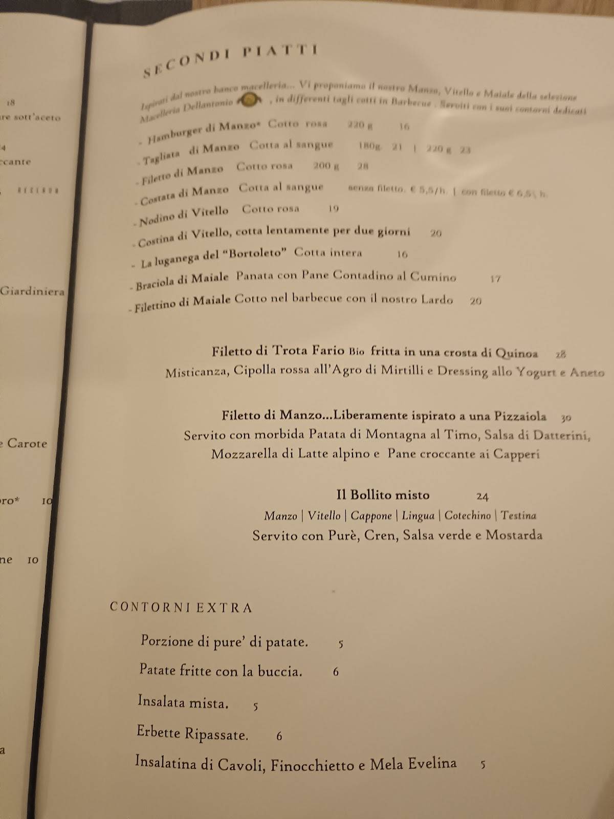 Menu di Ristorante 'l Bortoleto 