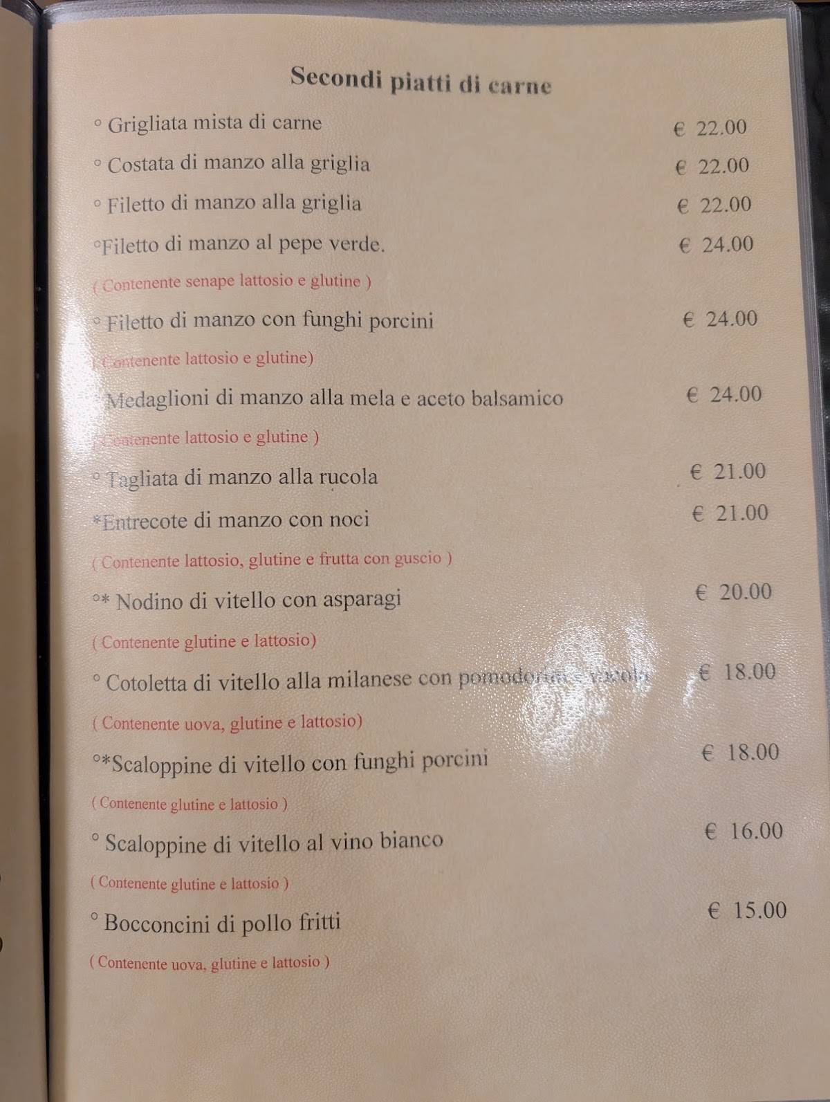 Menu di Ristorante Pizzeria L'Orologio 