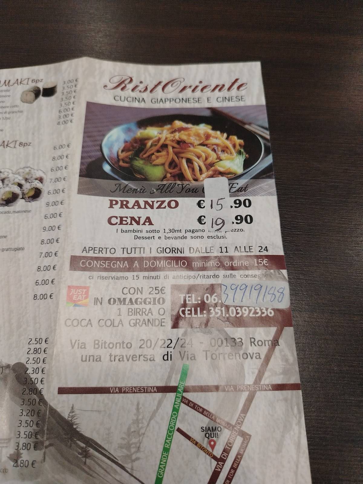 Menu di Ristoriente - Ristorante Orientale 