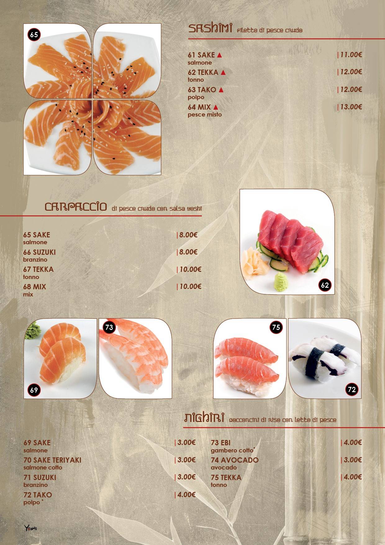 Menu di Yoshi 