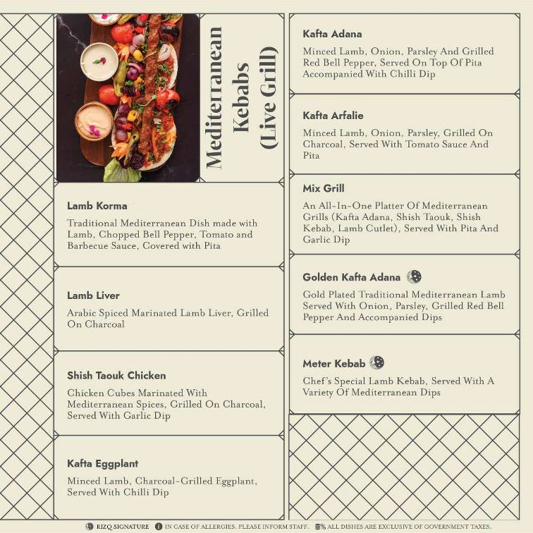 Rizq menu