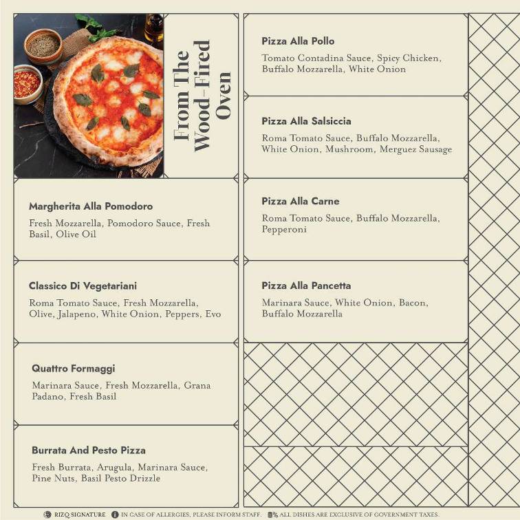 Rizq menu