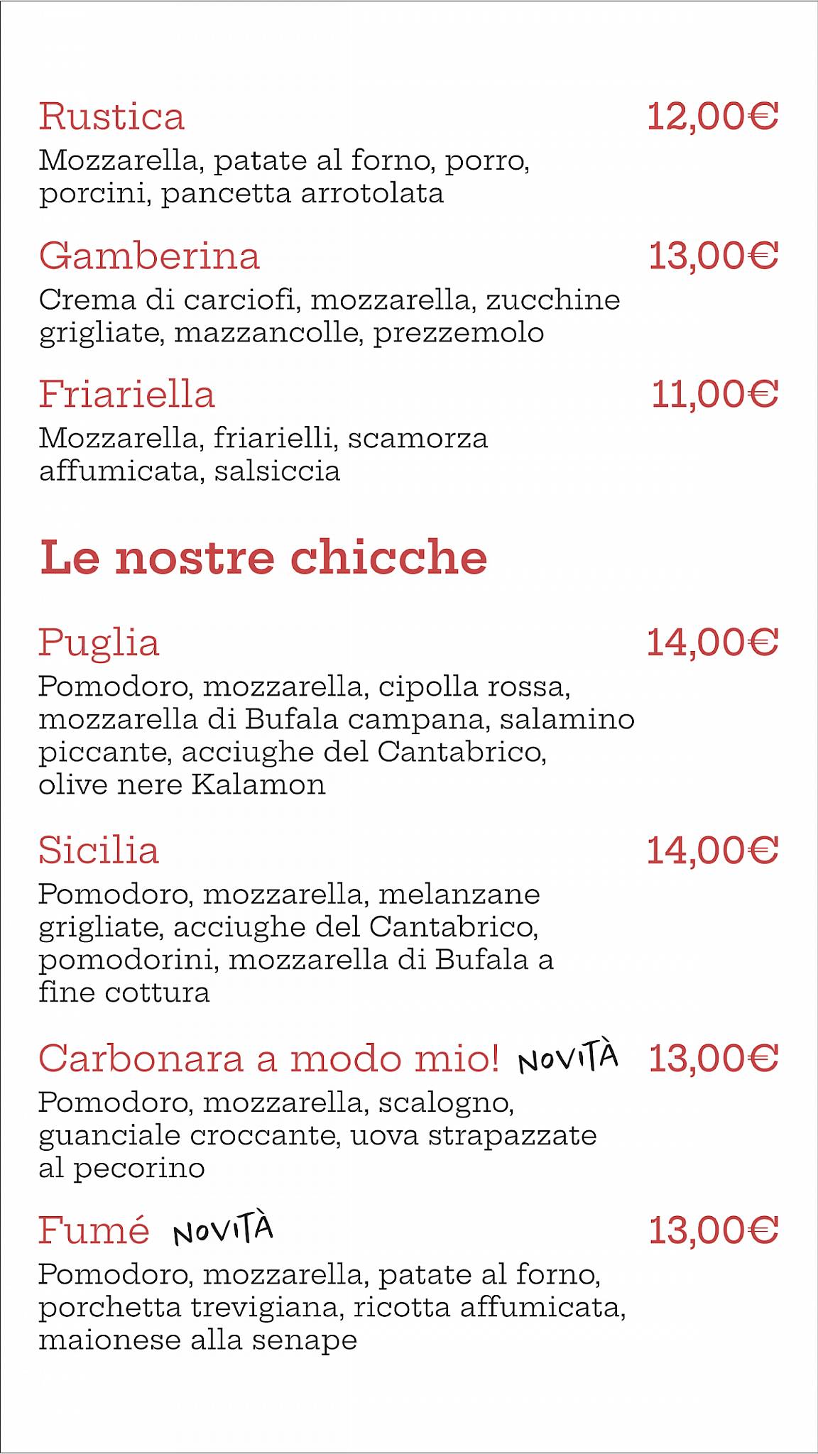 Menu di Pizzeria L'Angolo - Asporto e Domicilio 