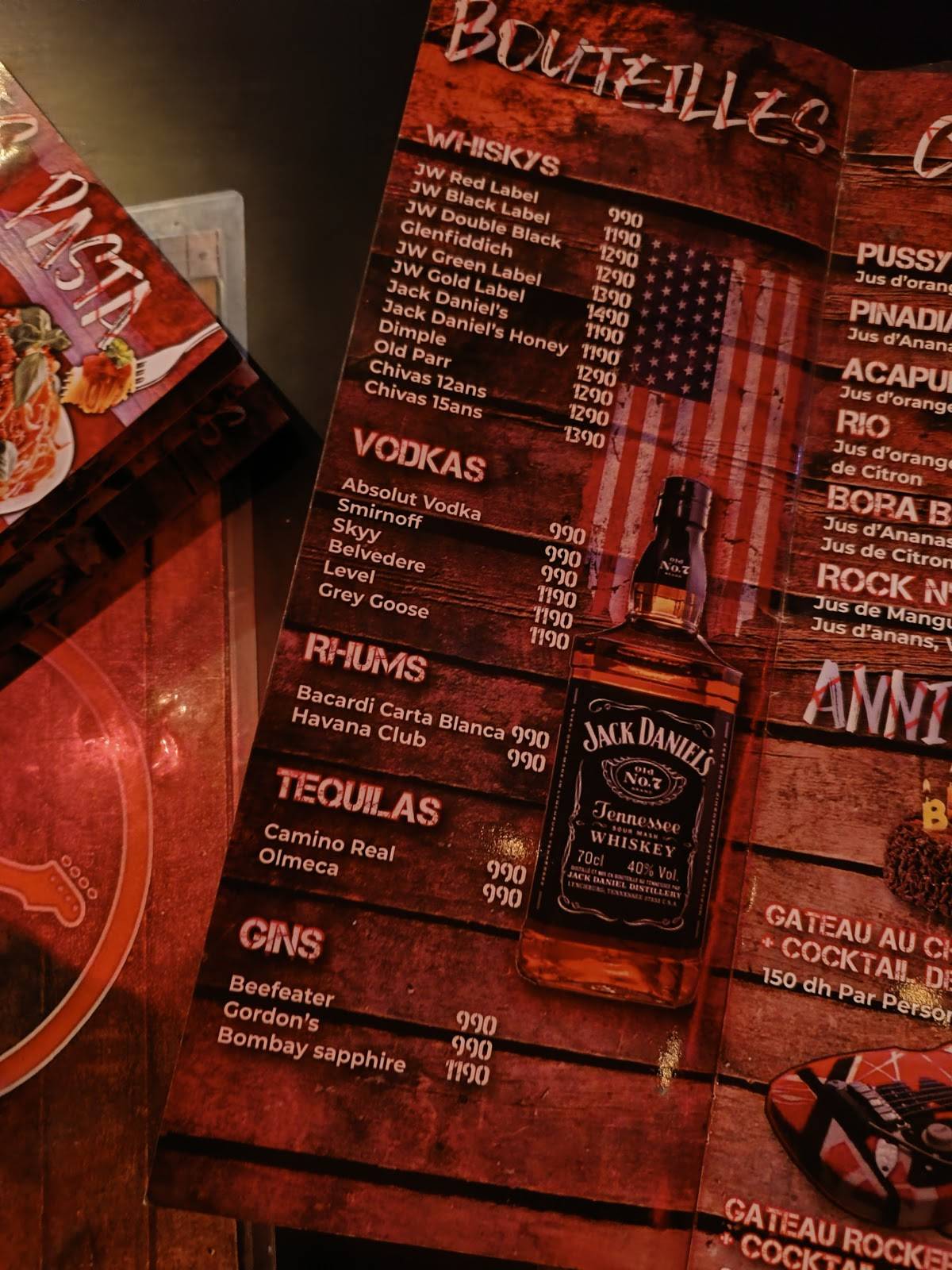 Menu de Rockers