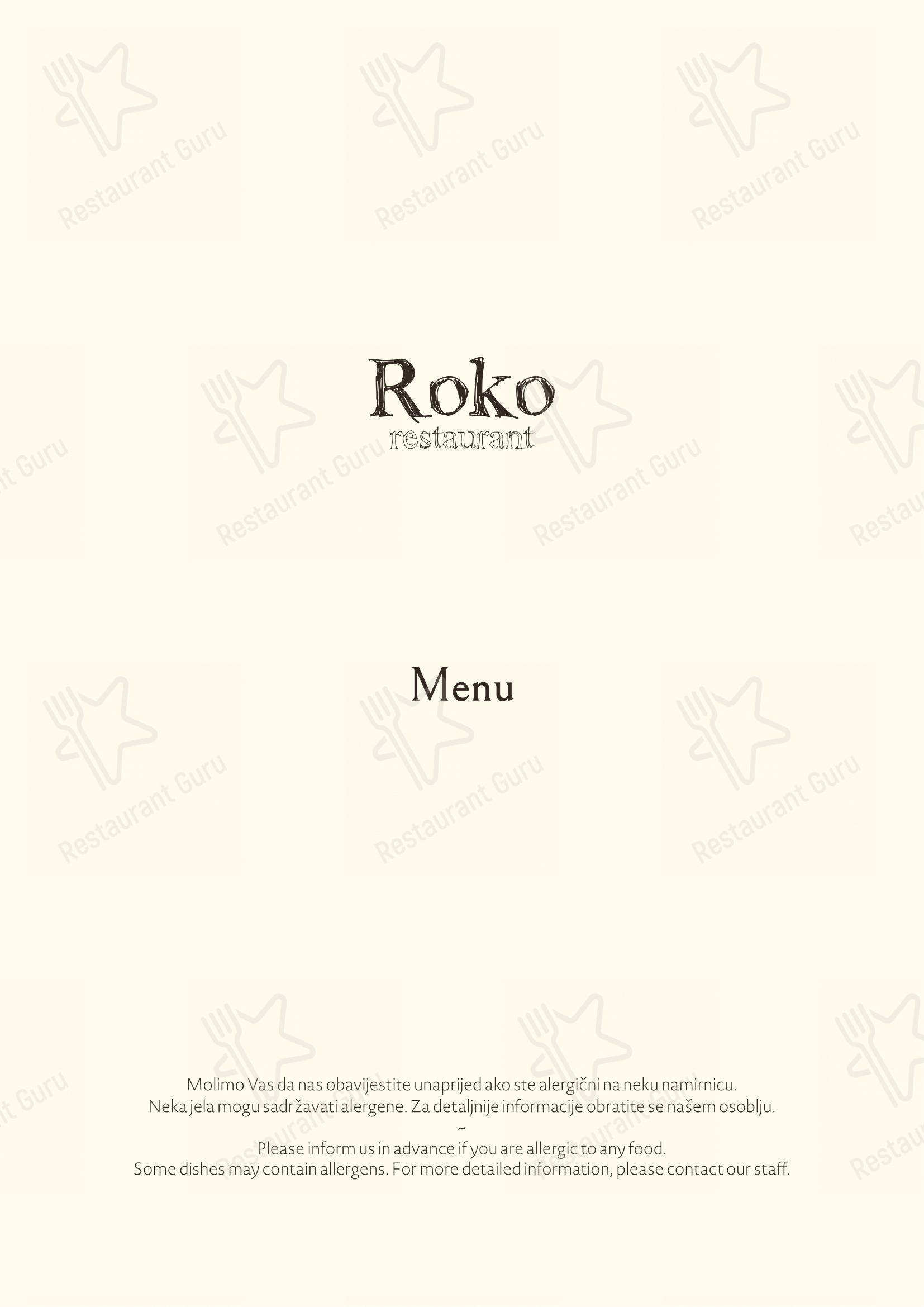 Roko in Abbazia - Menu