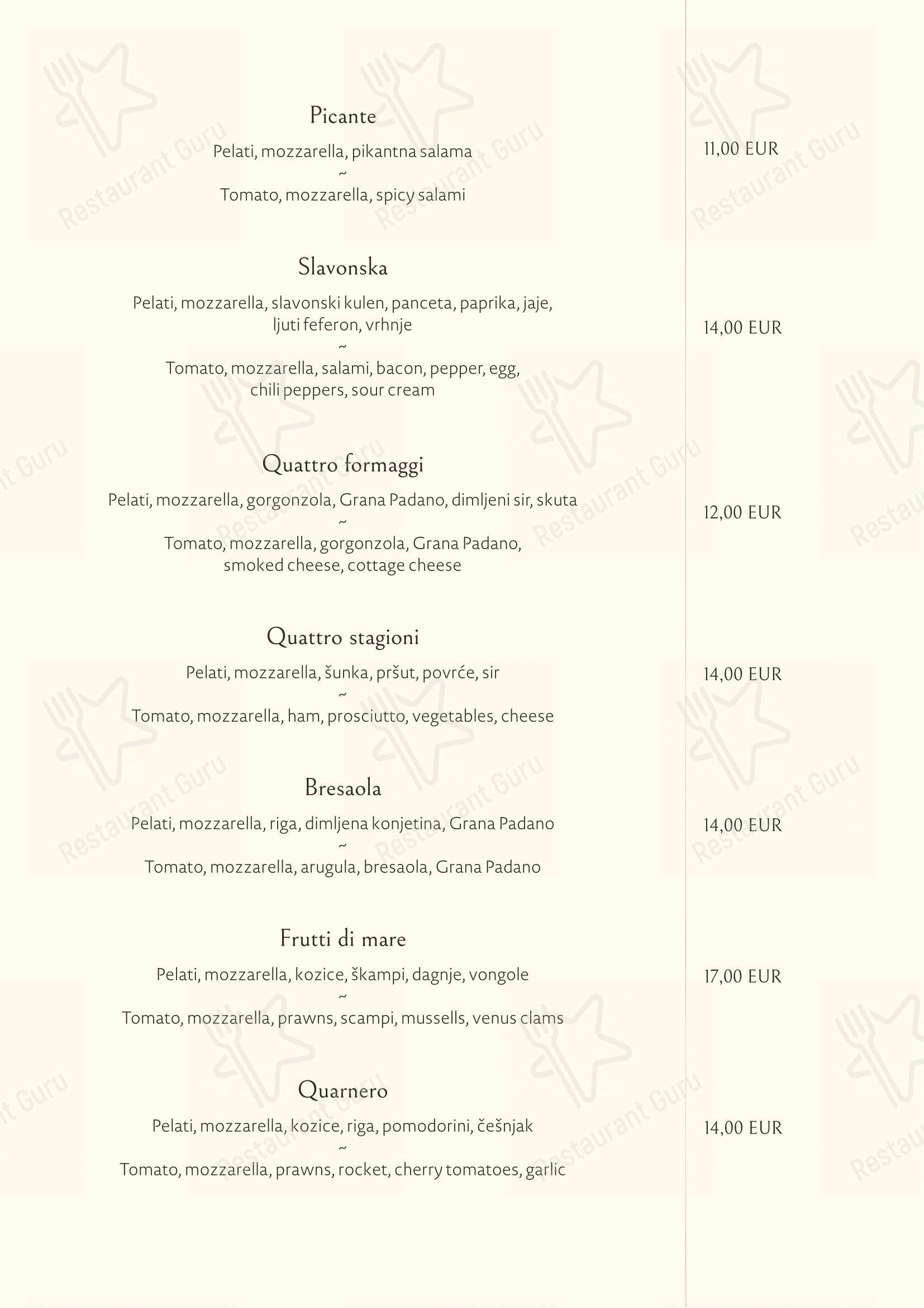 Menu bar per Roko ristorante