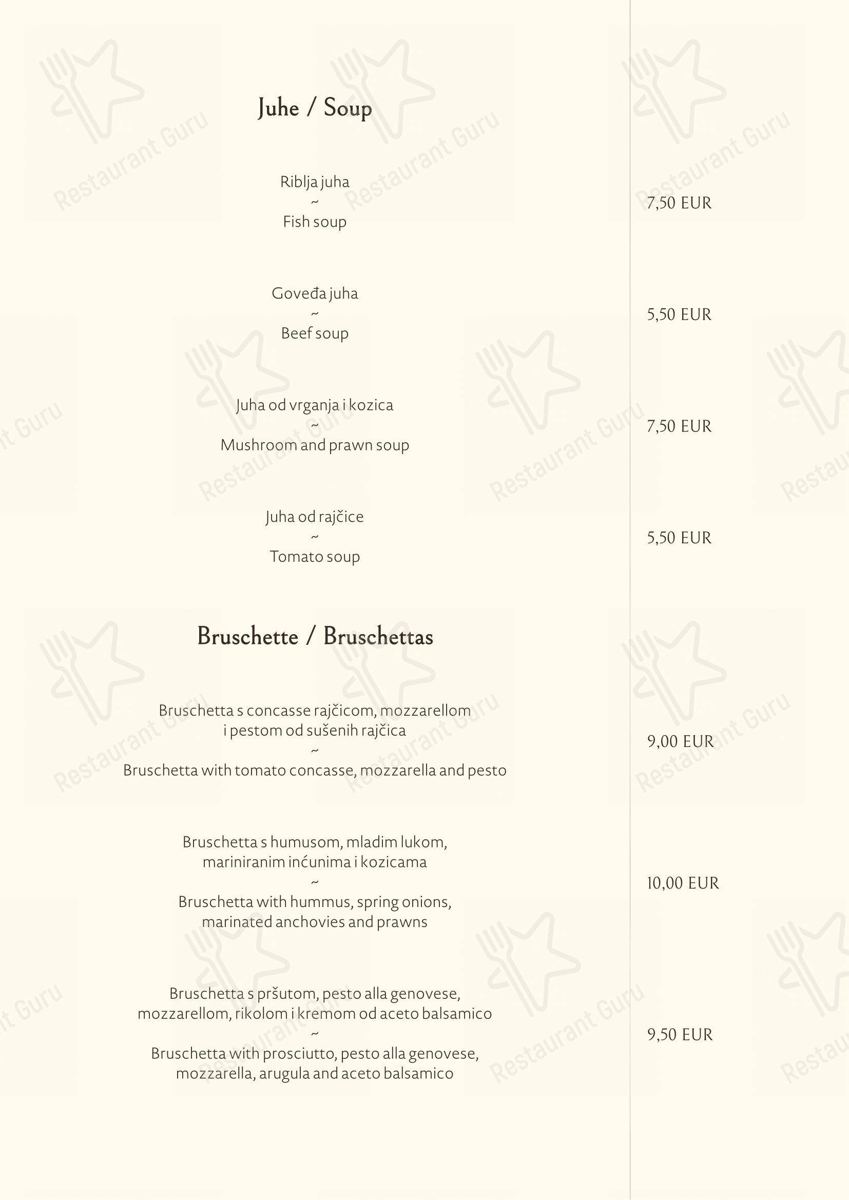 Menu di Roko - Menu