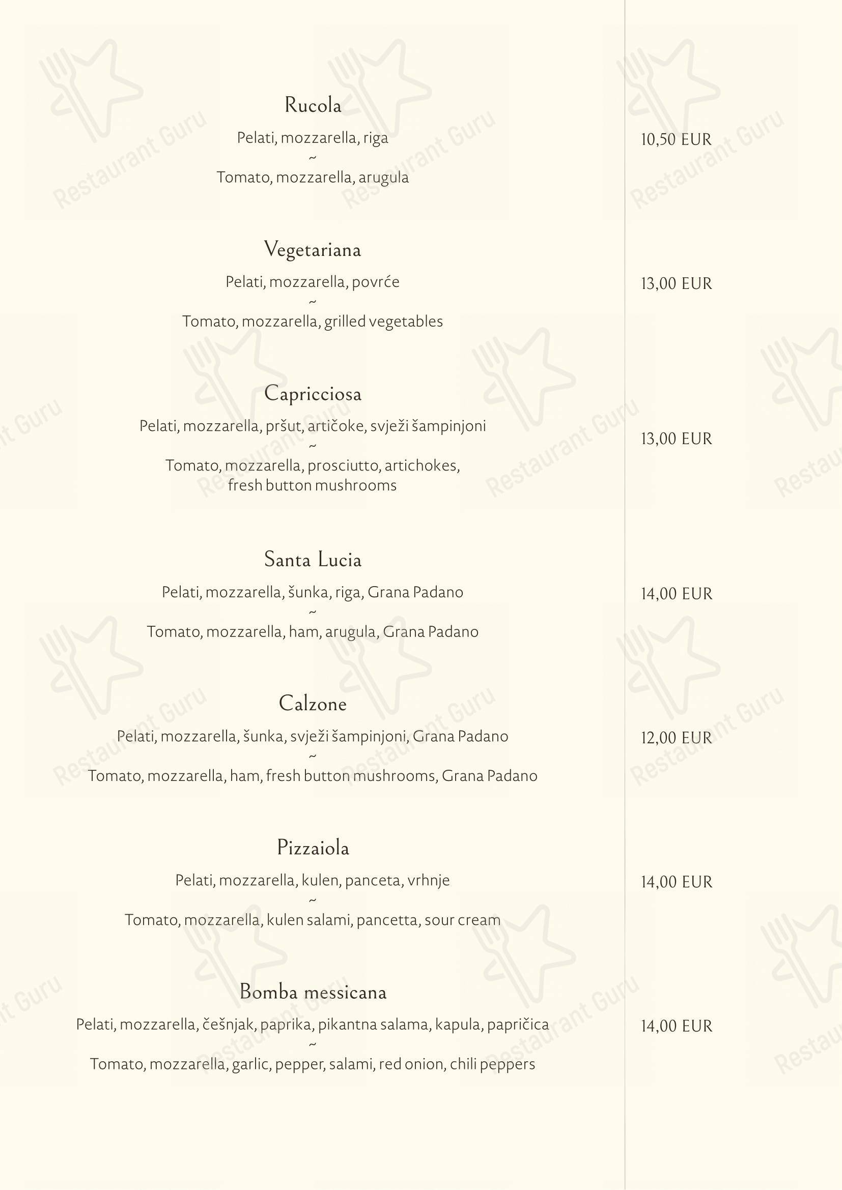 Roko in Abbazia - Menu bar