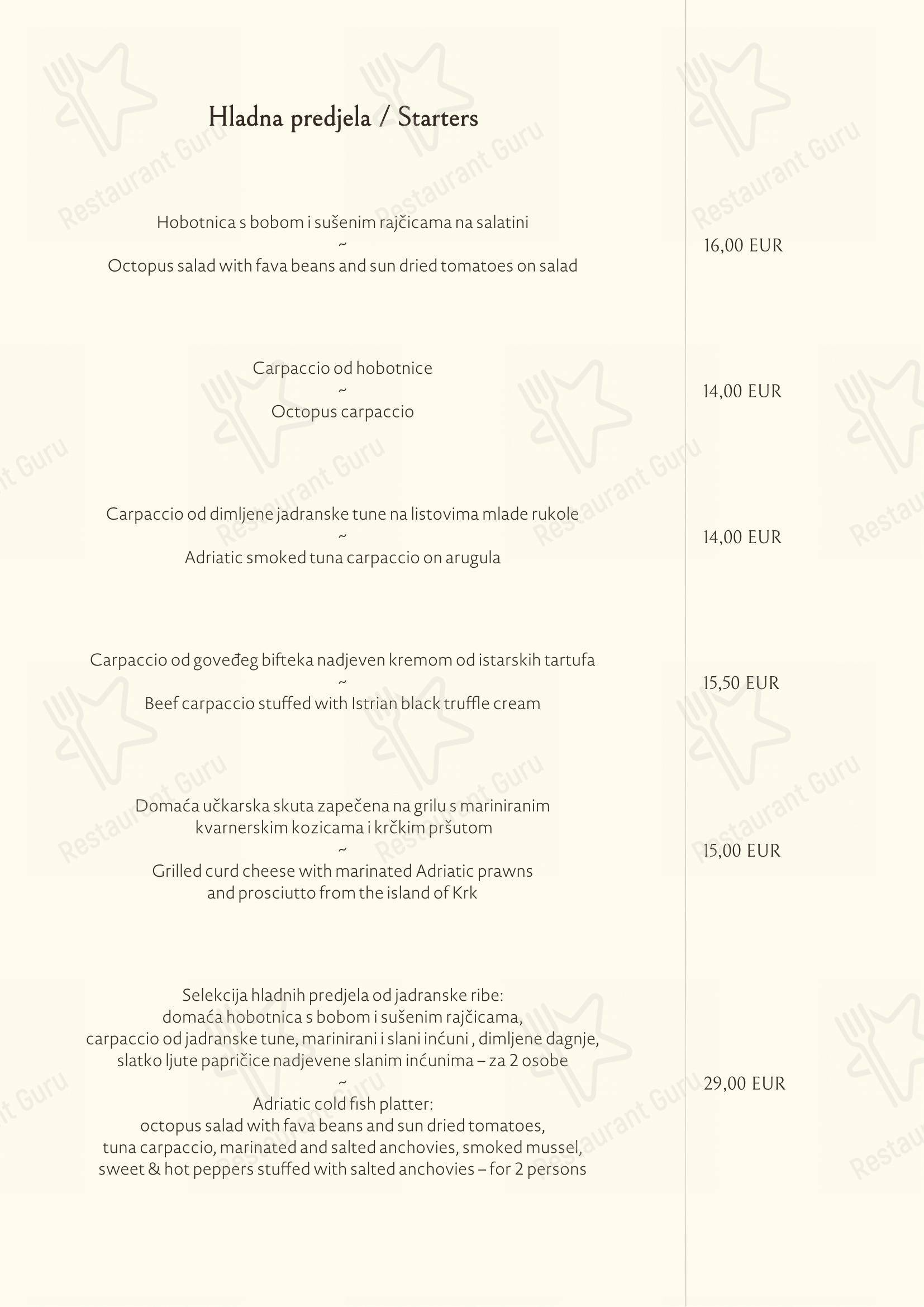 Menu bar per Roko in Abbazia
