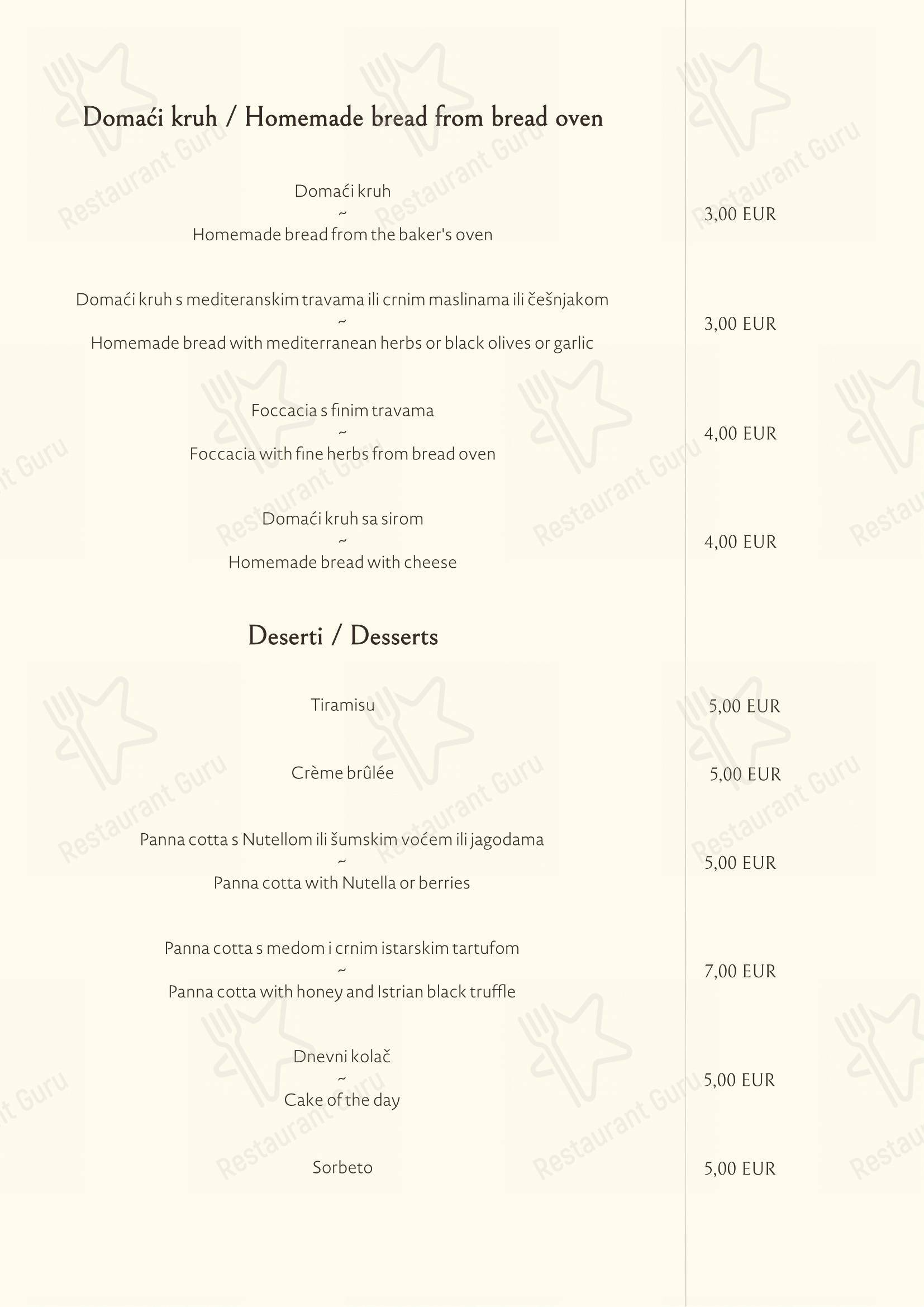 Menu di Roko - Menu