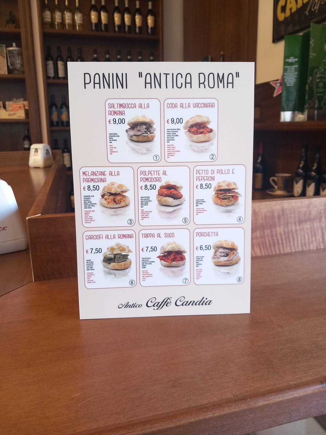 Menu di Antico Caffè Candia 