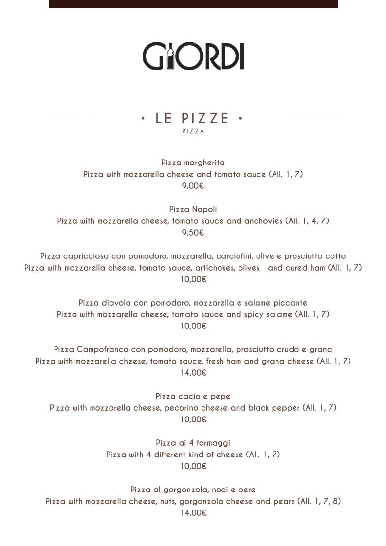 Menu di Giordi Ristorante 